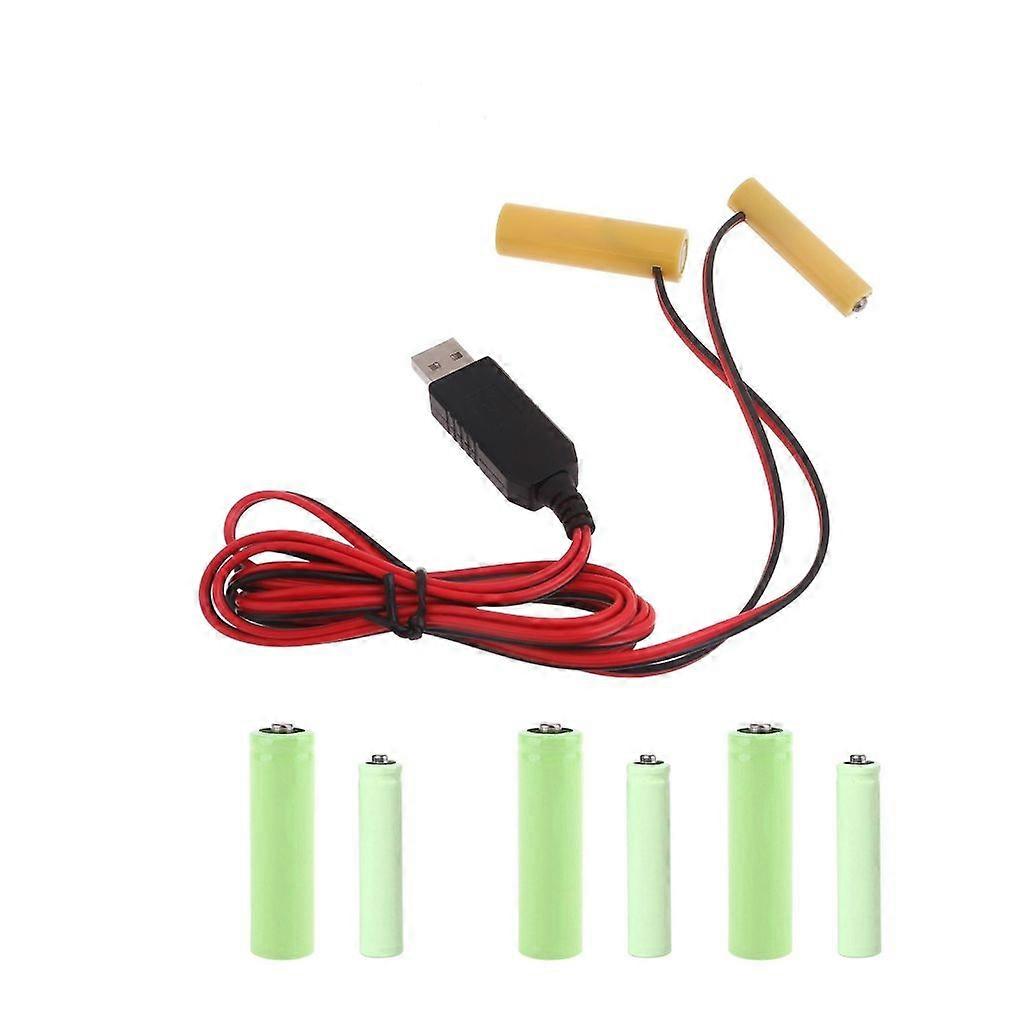 USB Power Converter Battery Eliminators Replace 4pcs 1.5V AA + AAA Connector