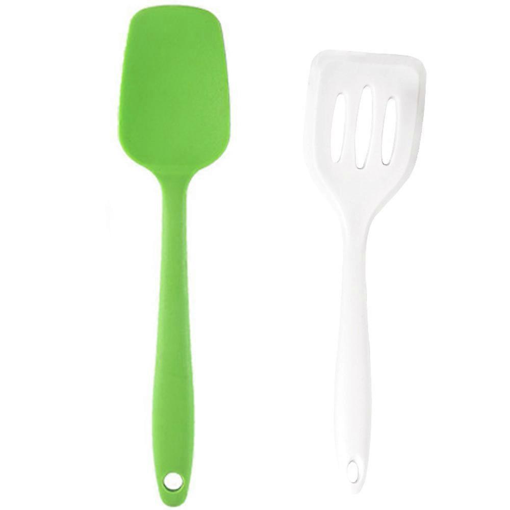Professional Silicone Spoon Spatula Set, Heat Resistant Non-Stick Flexible Rubber Scraper for Cooking Mixing Baking, Seamless One Piece Design,