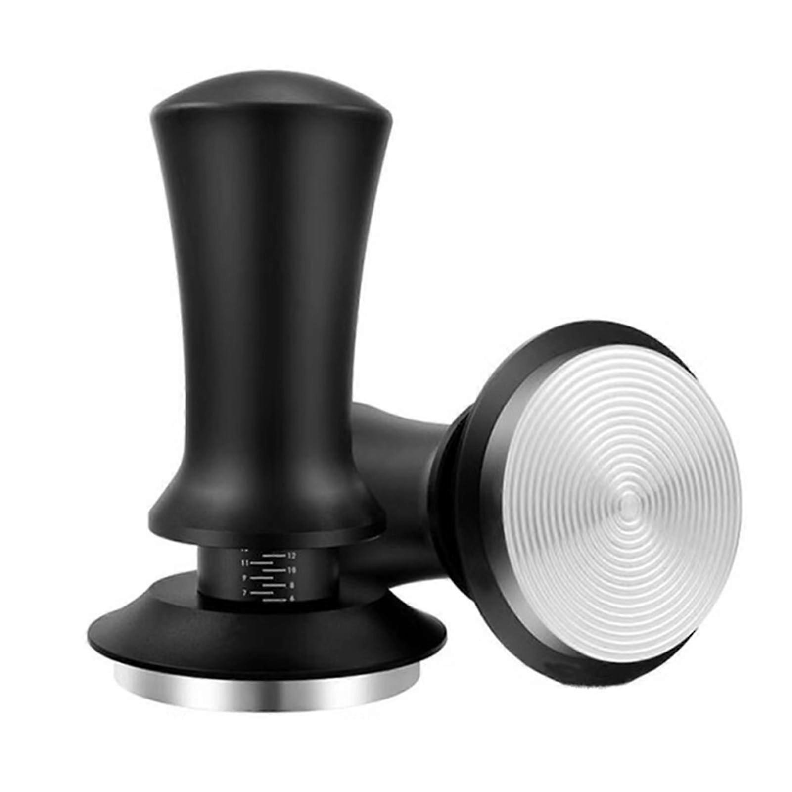 Espresso Tamper 53mm Spring Loaded Coffee Tool, Detachable Espresso Hand Tamper for Espresso Machines, Black