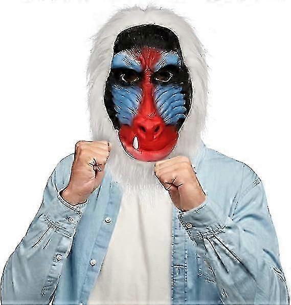 Grey Baboon Latex Mask Full Overhead Adult Lion King Costume Accessory main image 1