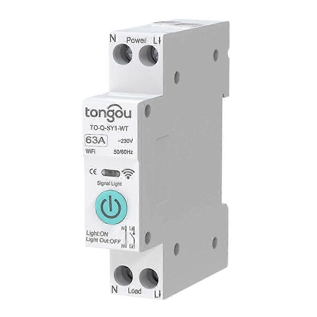 DC WIFI Smart Circuit Breaker 63A DIN Rail for Smart Home Wireless Remote Control Switch By APP WhiteP2025042500696