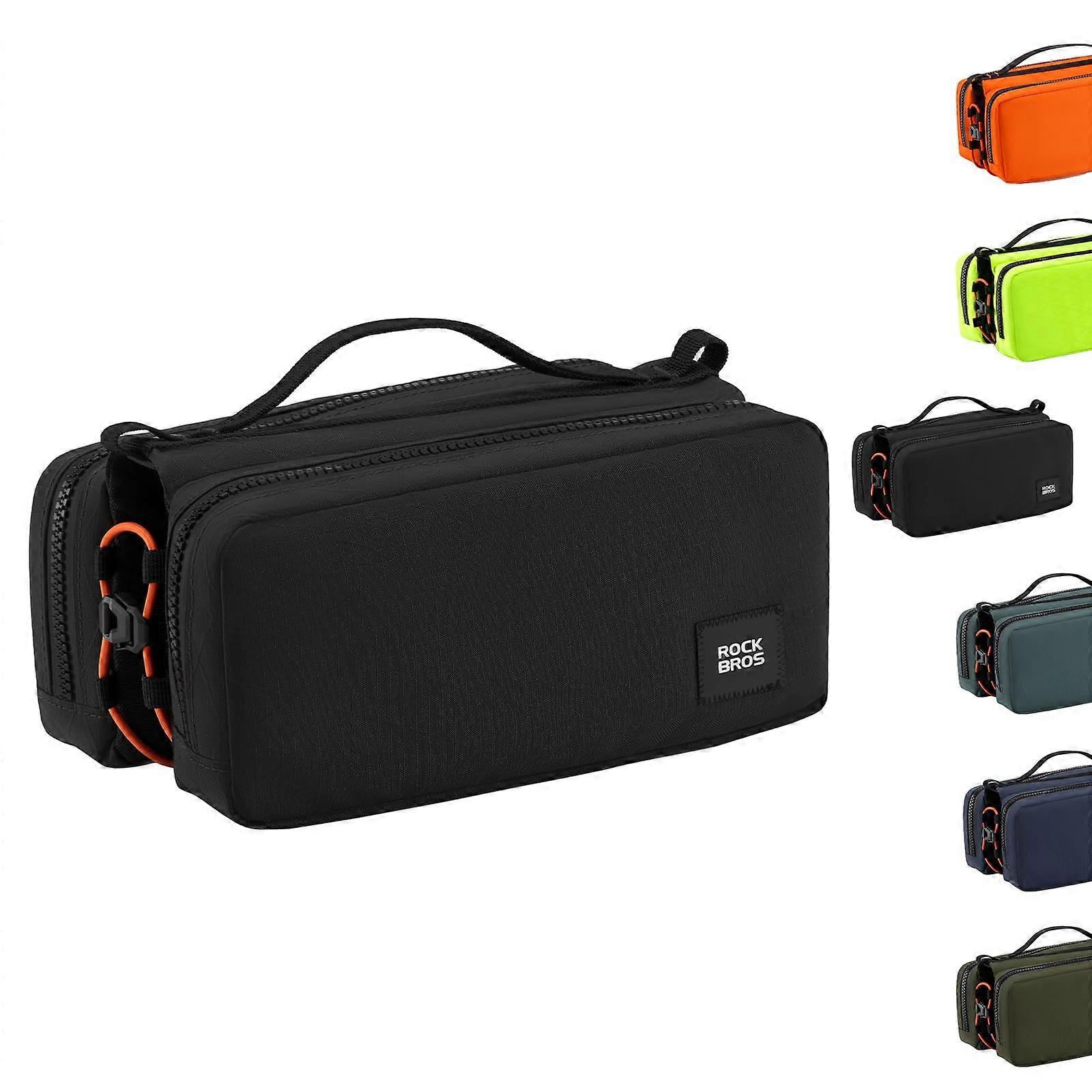 Bicycle Top Tube Bag Waterproof Lightweight Frame Bag 2L Capacity Black Bicycle Storage Bag for Easy Access