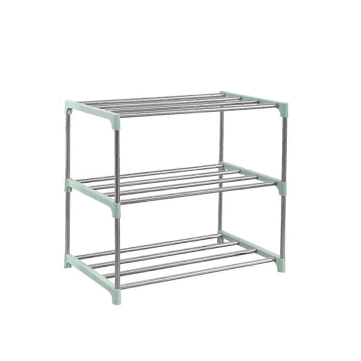 3-Tier Stackable Shoe Rack for Hallway or Closet Use