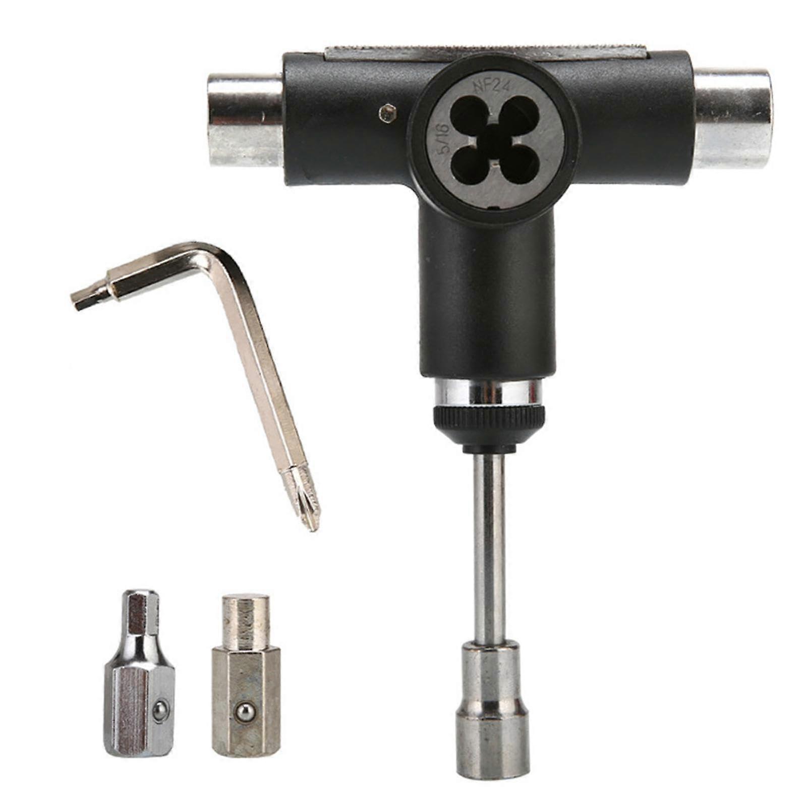 Skate Tool All-in-One Portable Multi-Function T-Tool with Allen Key and Phillips Head Wrench for Skateboard Repair