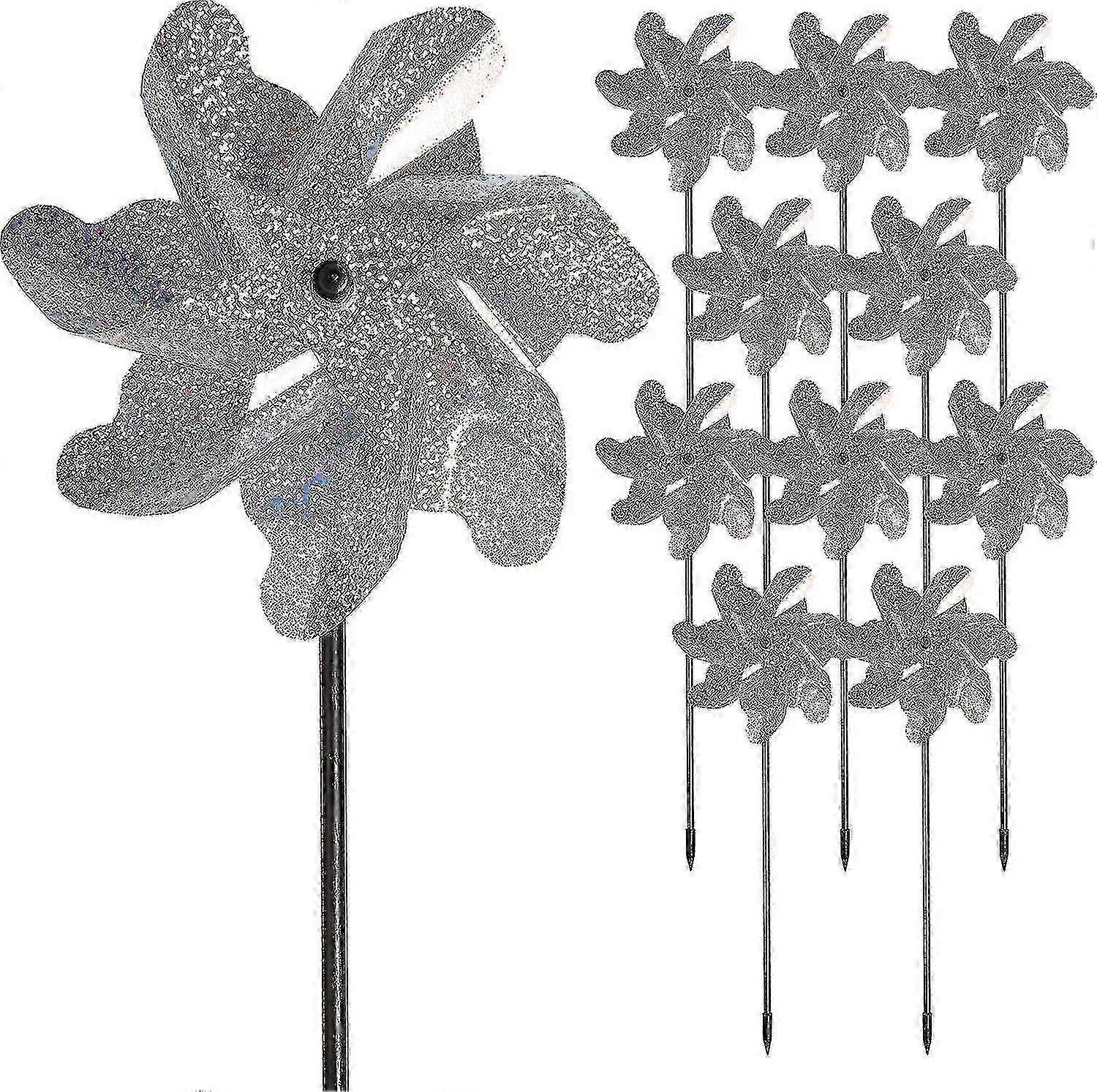 10 Pack Rotating Windmill Bird Repellent - Reflective and Effective Pest Control