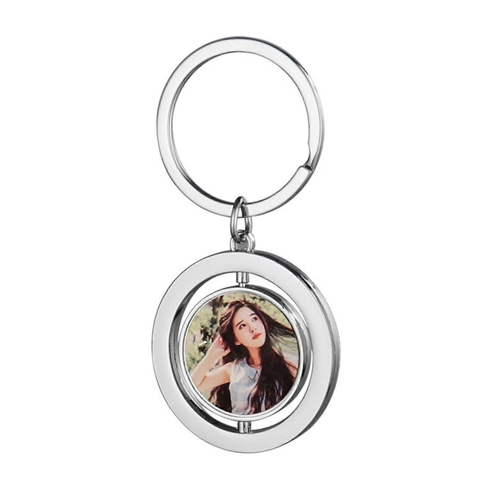 Sublimation Blank Keychain Metal Heat Transfer Keychain Rotating Blank Board