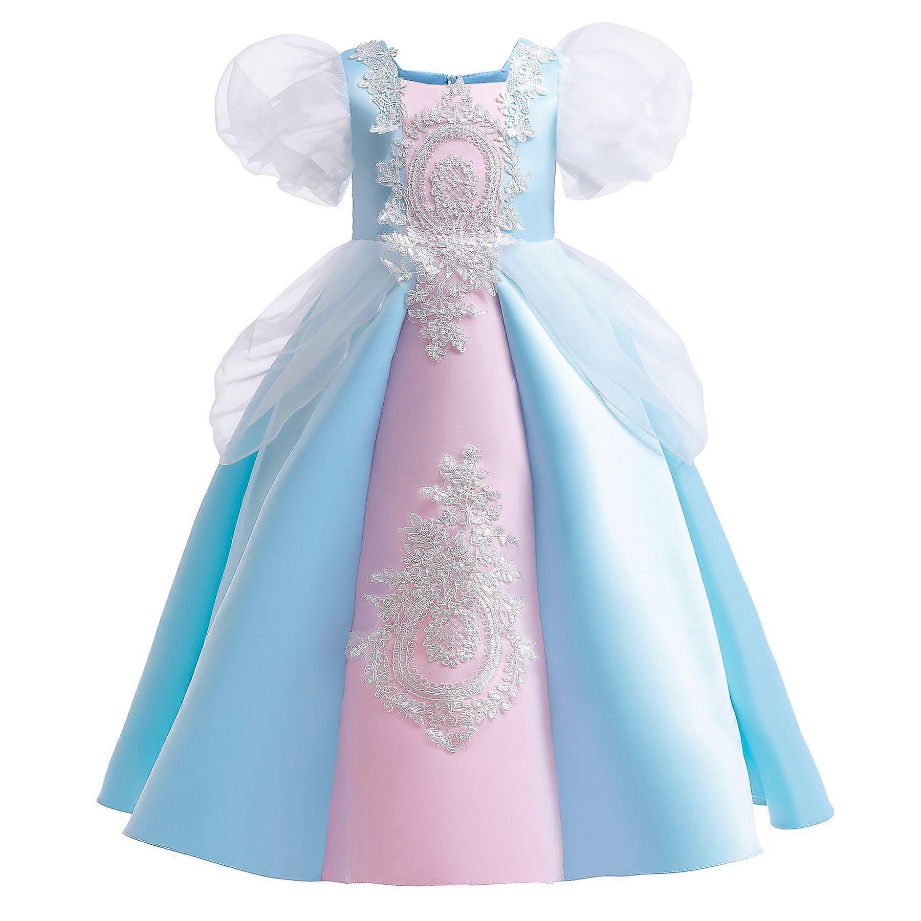 Retro Çocuk Elbise Kız Elbise Puf Kollu Prenses Elbise