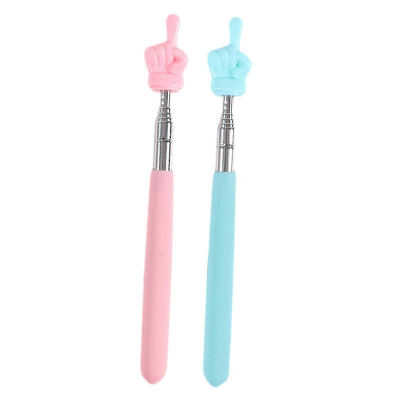 2Pcs Telescopic Teachers Finger Pointer Mini Hand Teaching Sticks Multifunctional Children's Finger Reading Sticks