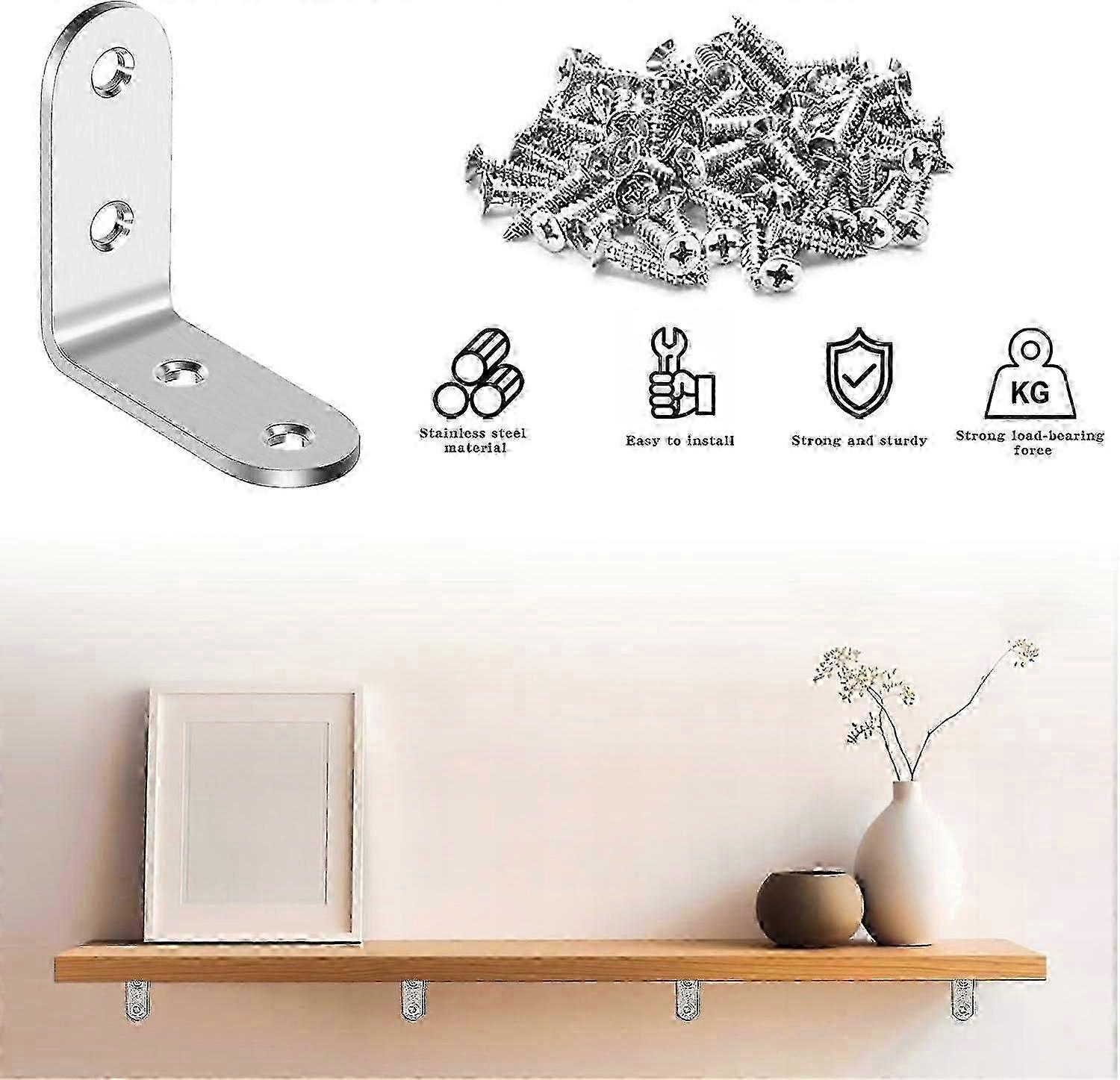 قوس تثبيت ، 20 قطعة قوس تثبيت من الفولاذ المقاوم للصدأ ، قوس الزاوية اليمنى 40 * 40 مم ، قوس زاوية ، قوس معدني 90 درجة ، للتوصيل