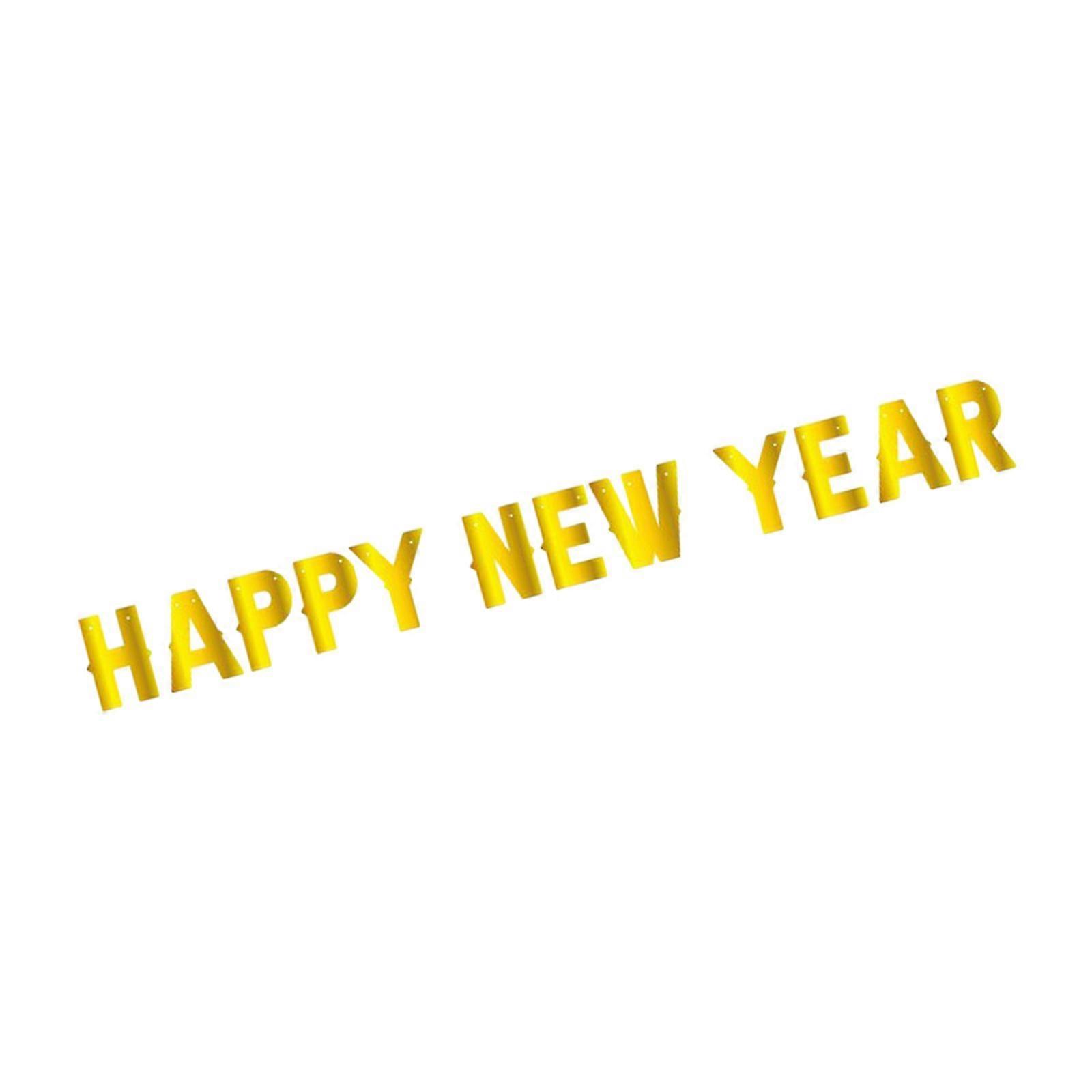2024 Happy New Year Banner with String Hanging Ornament Decorative Traditional