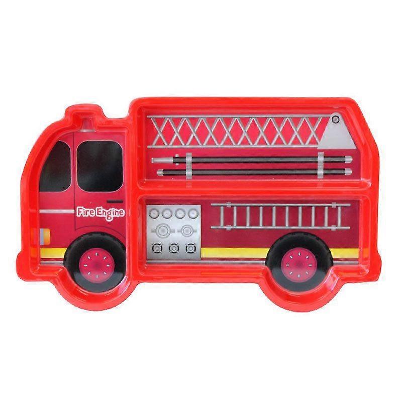 Kinderteller mit Besteck - Kinderteller, - Feuerwehrauto