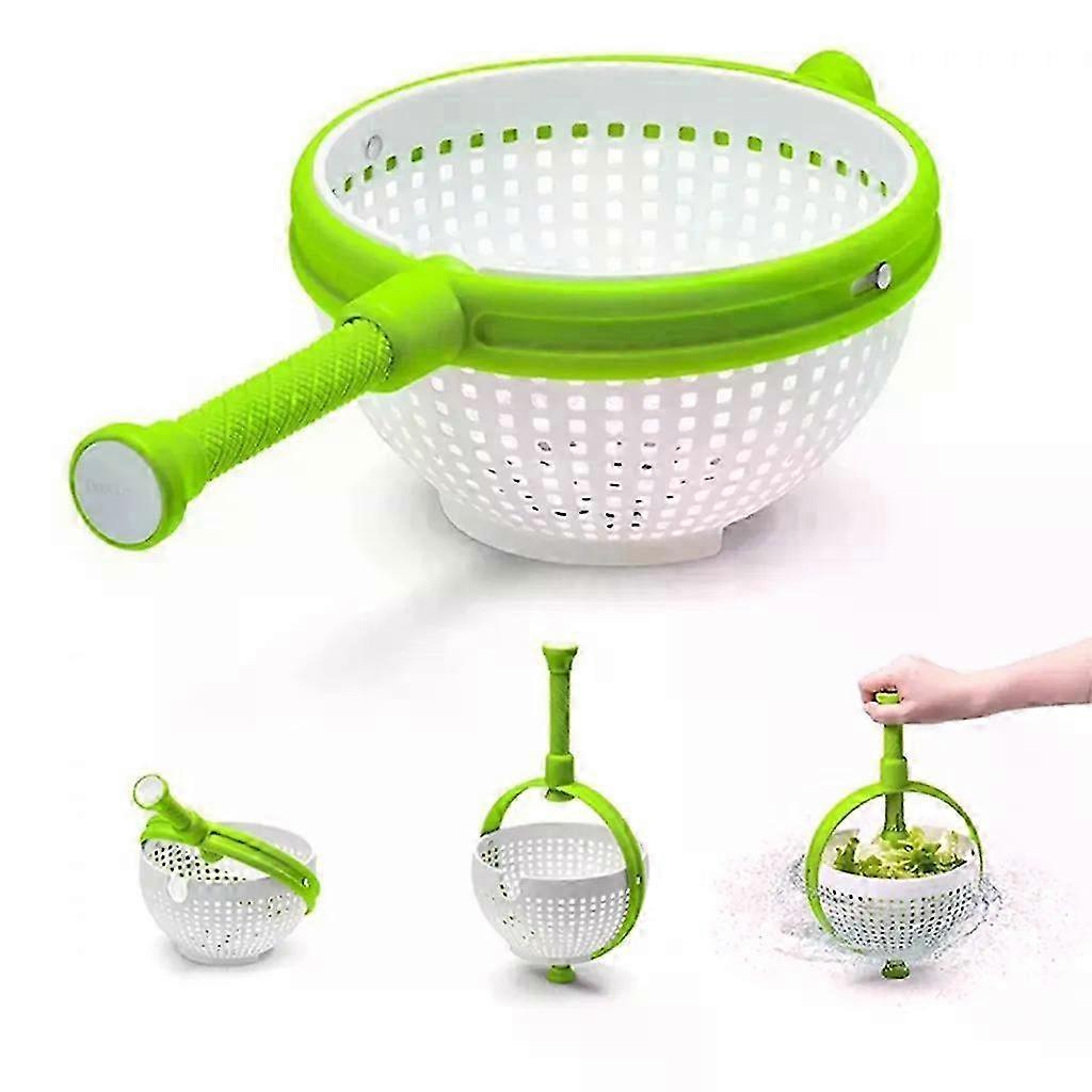 Salad strainer, vegetable drainer, kitchen accessories spinner, collapsible handle