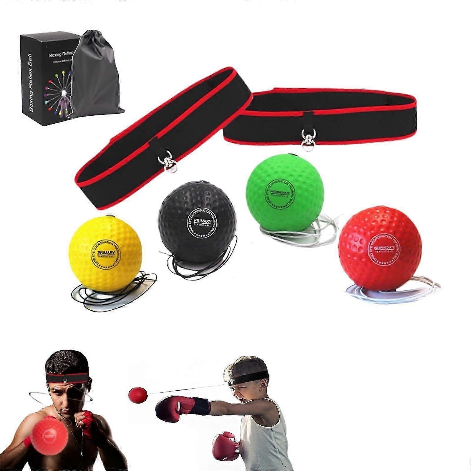 Boxing Reflex Ball for Adults and Kids,Reflex Boxing Training Ball Set with Adjustable Headband