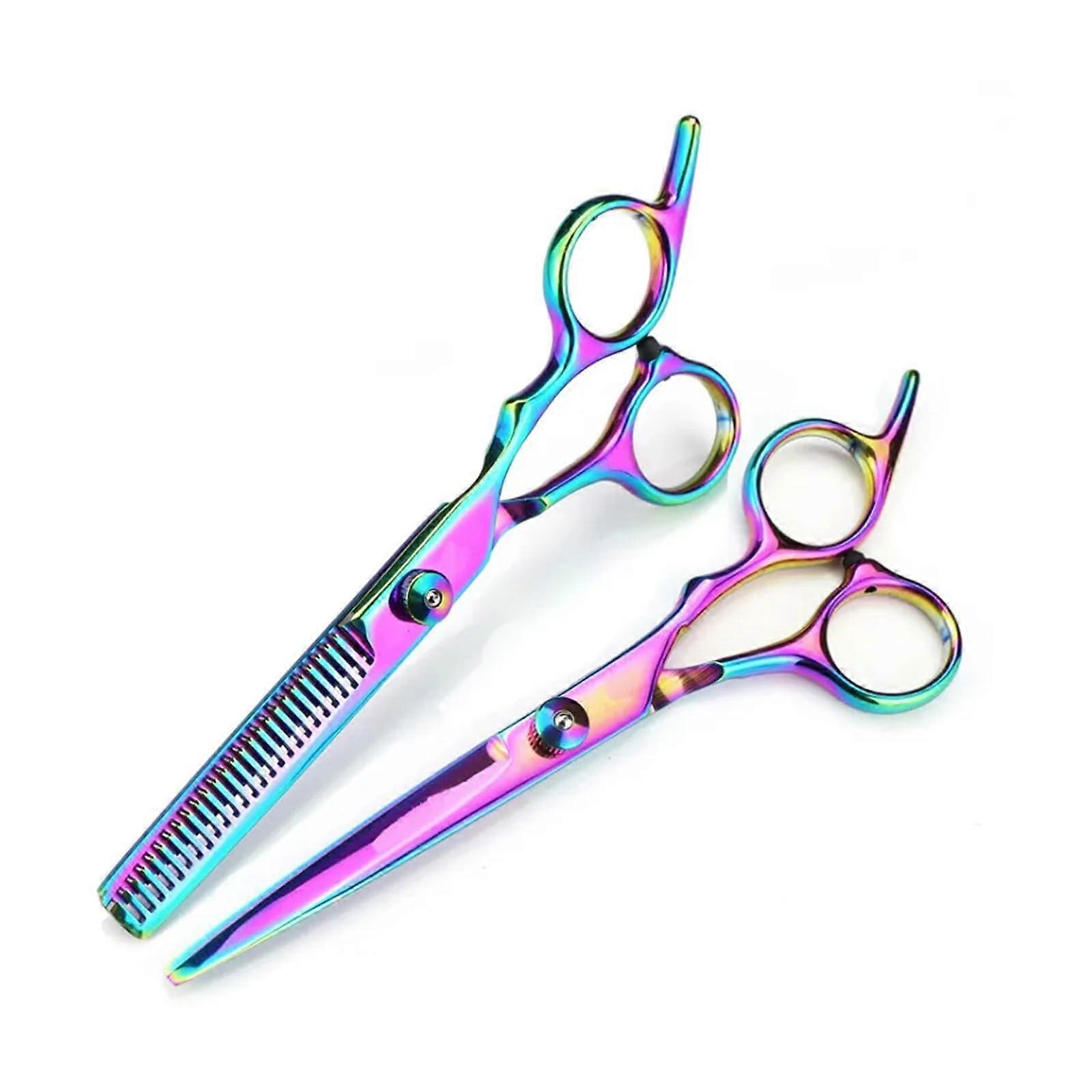 Hair Cutting Scissors Set of 2, Professional Stainless Steel Hair Thinning Shears for Barbers and Home Use