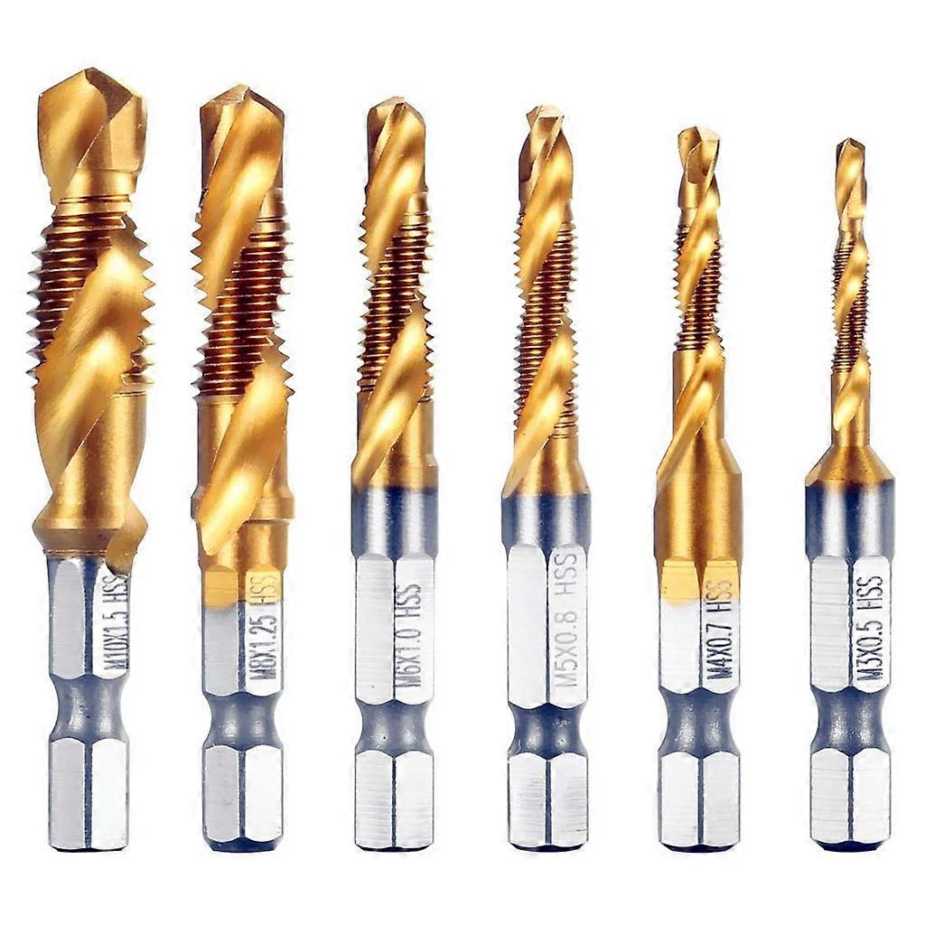 Hex Shank for Titanium Plated Screw Thread Metric Tap Drill Bits Screw Machine Compound tap M3 M4 M5 M6 M8 M10 Hand Tool