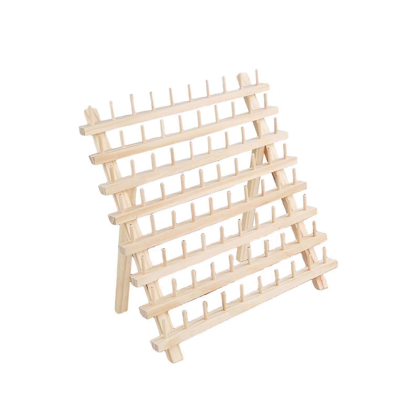 Sewing Thread Rack Wooden Thread Holder Organizer For Quilting And Knitting Space Saving 80 Spool Capacity