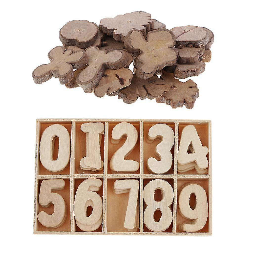 60 numeri in legno Numeri in legno e 20 in legno rustico irregolare