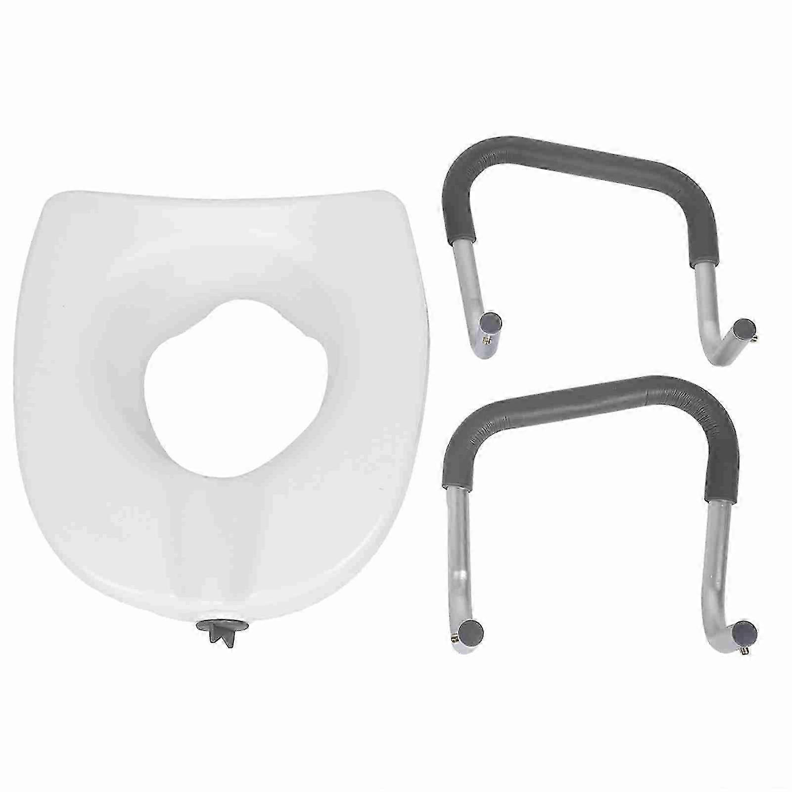 Elevated Raised Toilet Seat Adjustable Bathroom Pads Rise Height Seats With Safety Frame