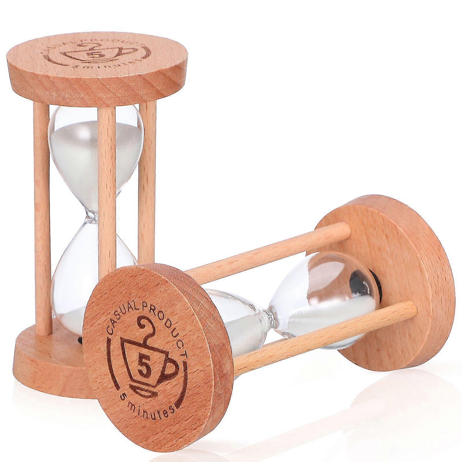 2pcs Sand Timer Decorative Sand Clock Time Management Tools Glass Minute Sand Timer Cooking Timer Table Decoration 5 Min