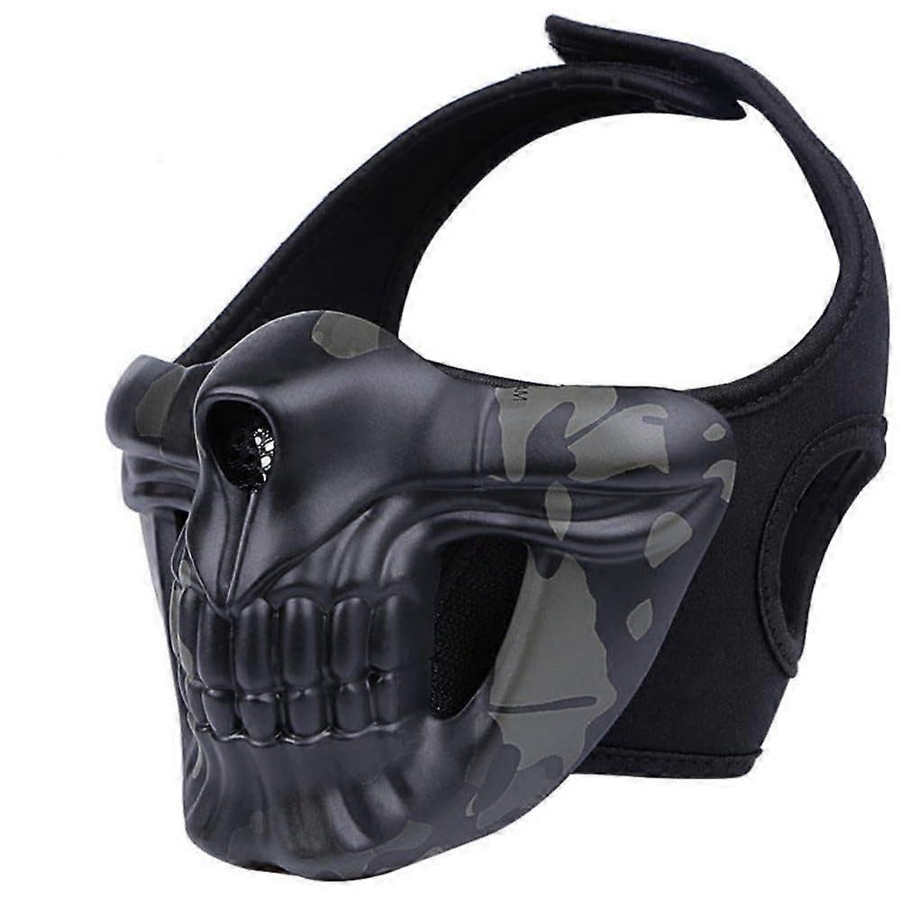 Military Tactical Airsoft Paintball Skirmish Mask Lower Face Cs Wargame Field Hunting Protection Shooting Masks Party Accessories/BCP/One Size