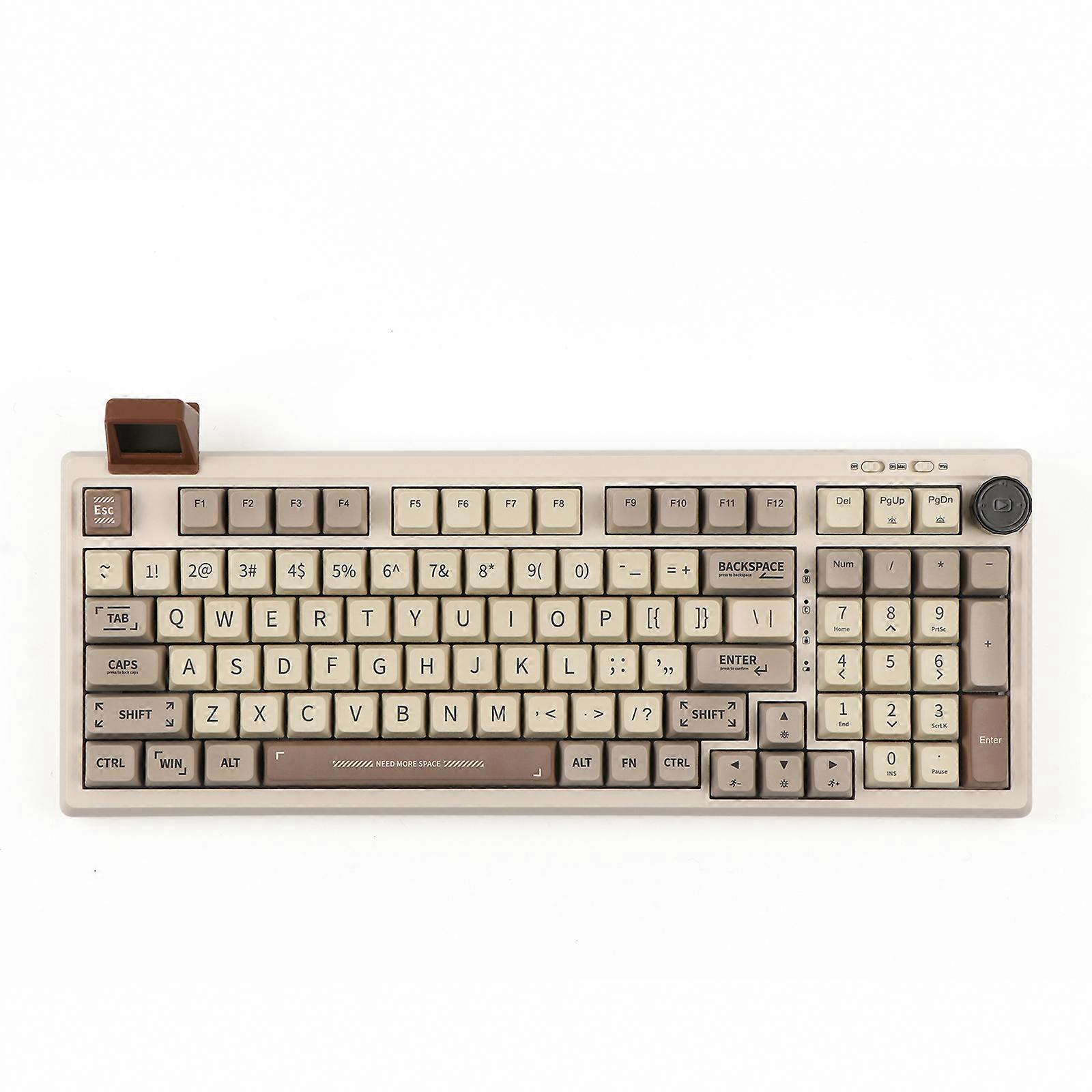 97key 95% Bluetooth 5.0/2.4G Wireless/Wired Mechanical Keyboard Customizable Mini Display Gasket-mounted