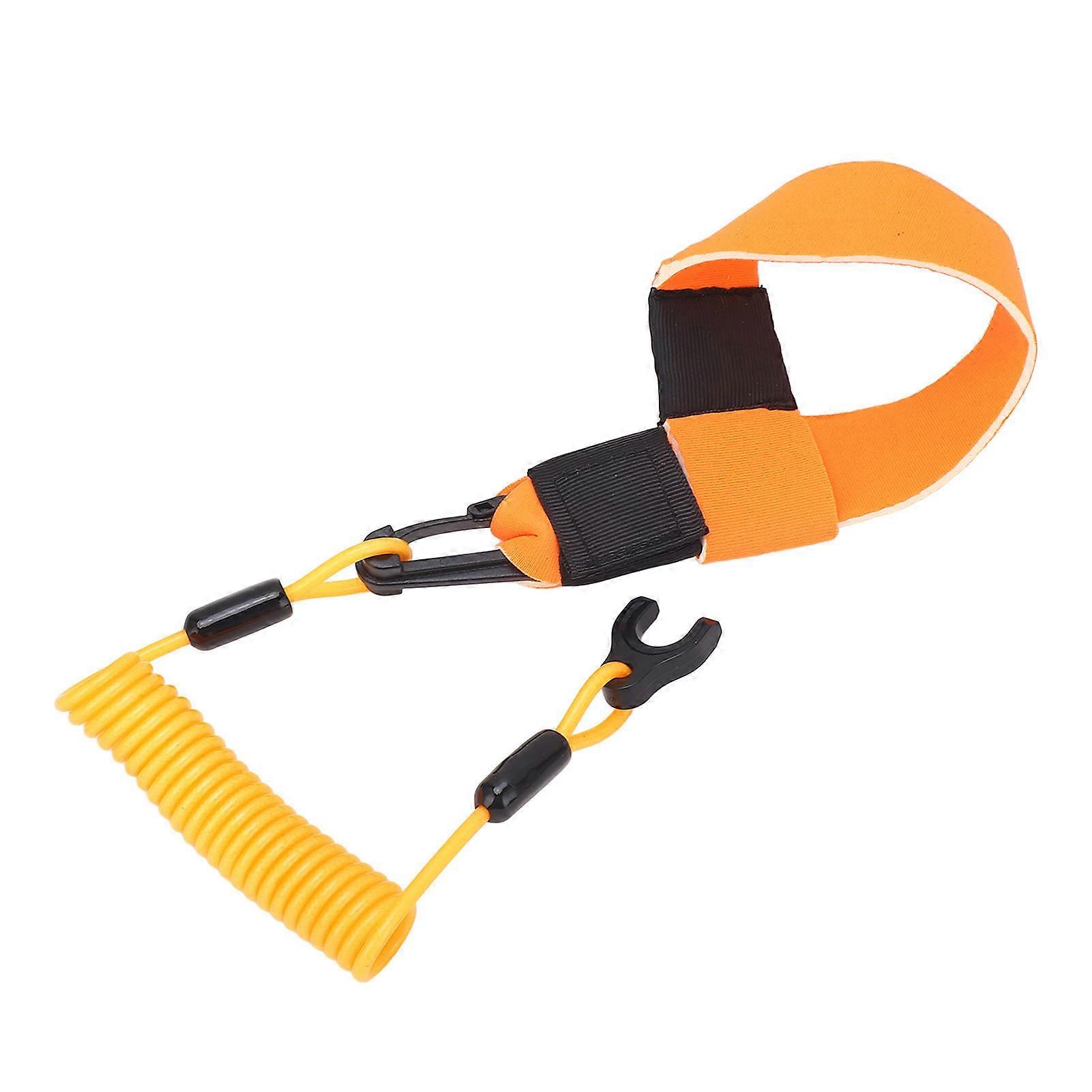 Boat Kill Switch Lanyard TPU Boat Outboard Engine Emergency Stop Switch Safety Lanyard Cord for Jet Ski 2 Stroke Orange