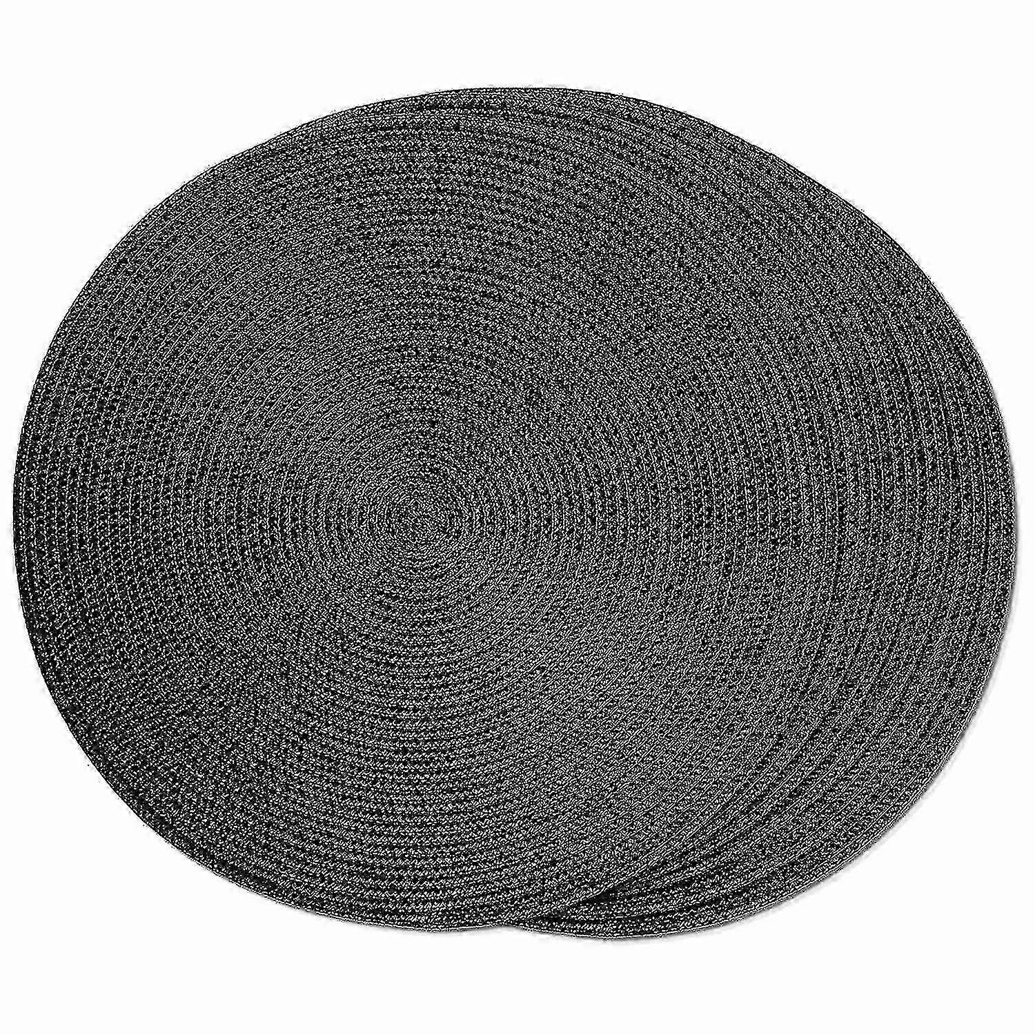 Braided Round Placemats Set of 6 - Washable Non-Slip Dining Mats 15