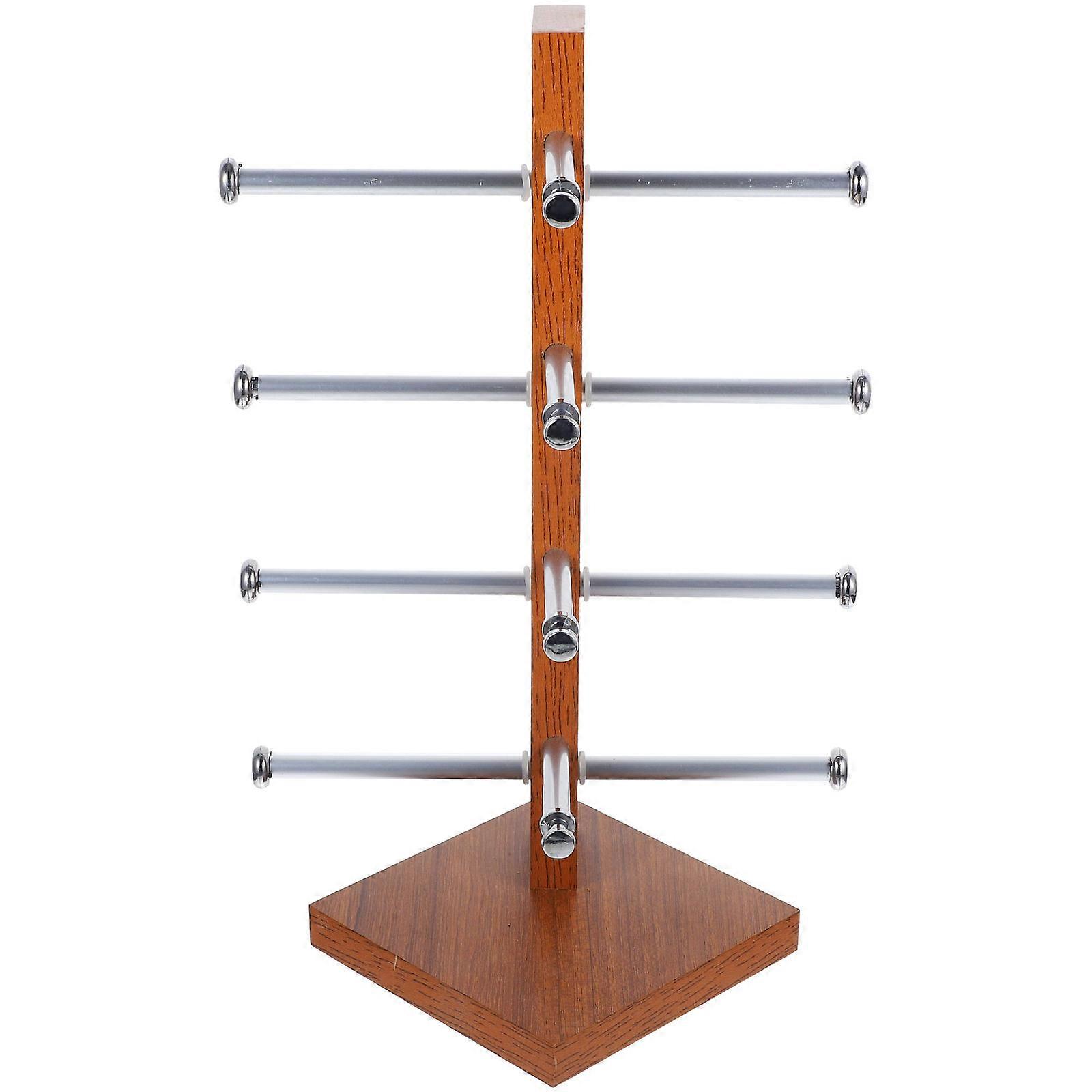 Vintage Multi Tier Glasses Organizer Stand   Space Saving Eyeglass Display Rack for Home & Store with Elegant Rustic Design