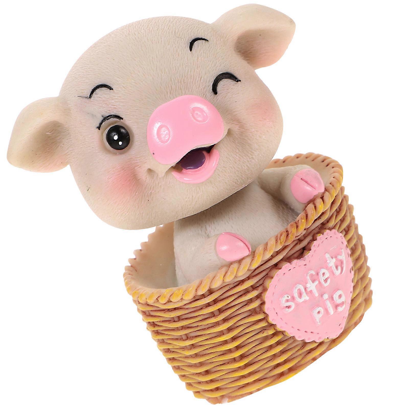 Car Dashboard Cute Pig Charm, Lightweight and Detailed Sculpture for Stylish Touch