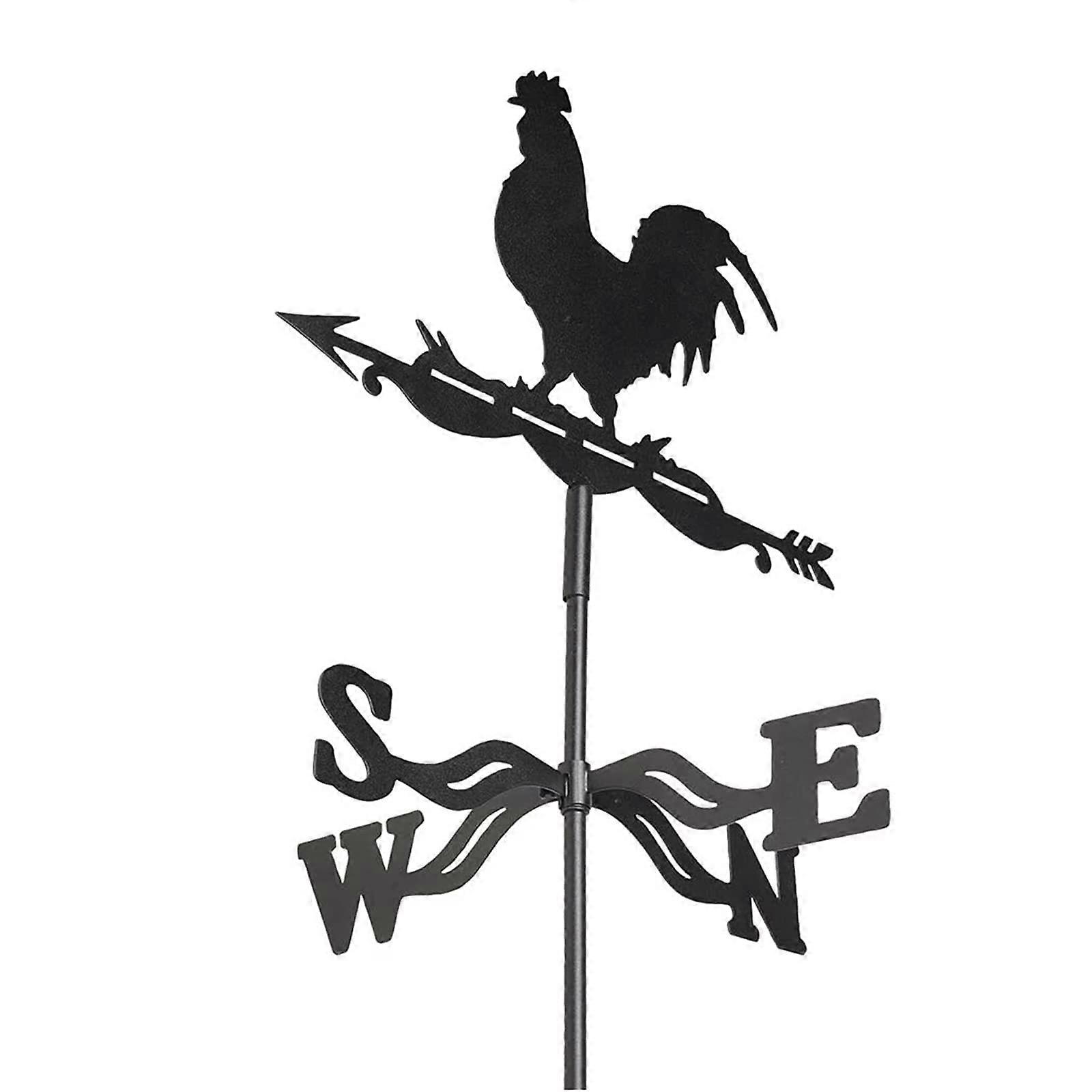 weather vane with rooster ornament, wind direction indicator, easy to use