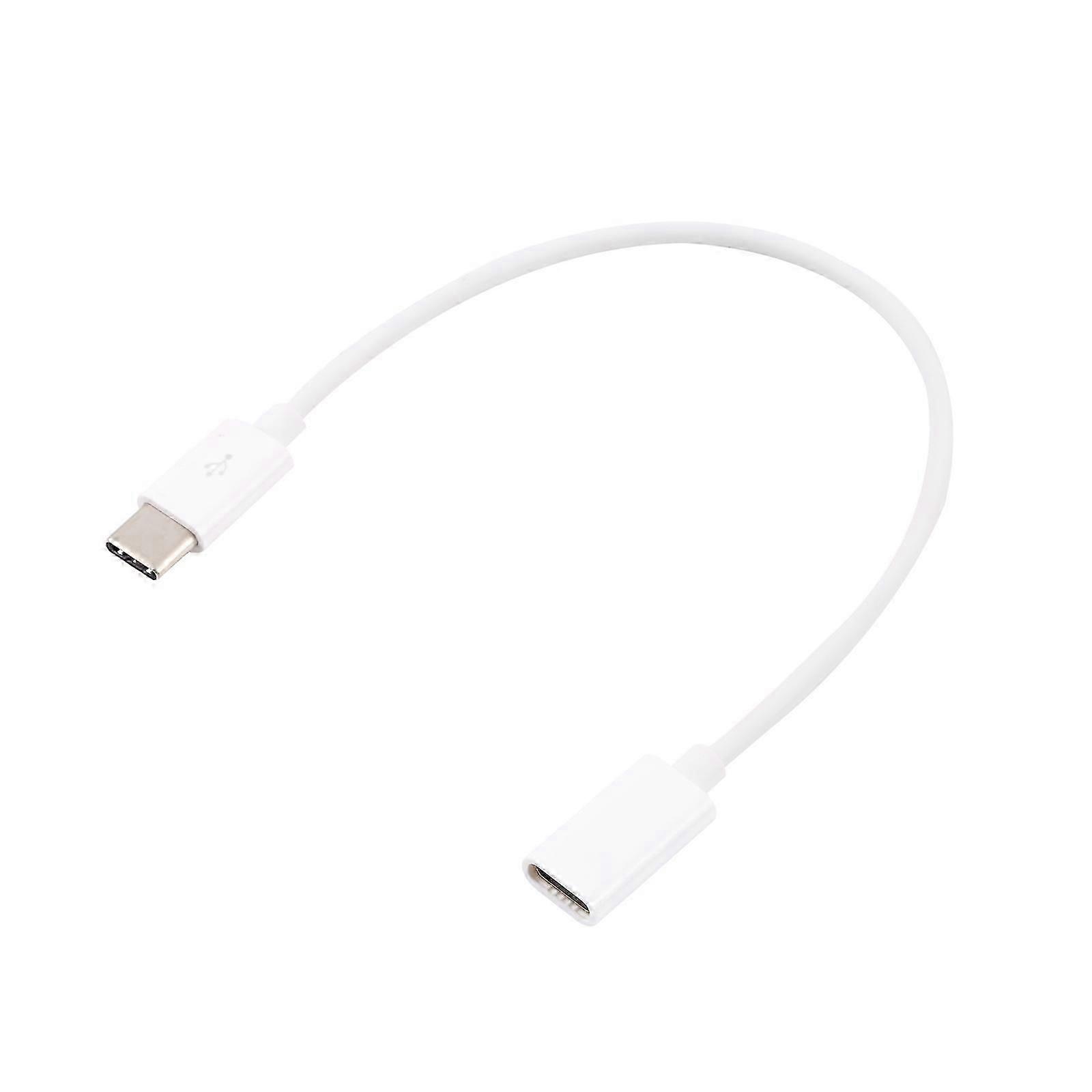 Cable de extensión USB-C macho a hembra Cable extensor blanco de 20 cm