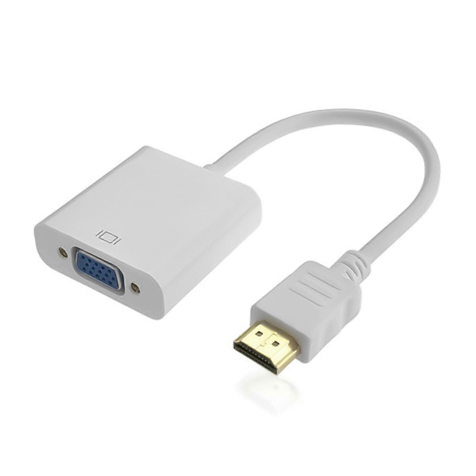 1080P HDTV to VGA Adapter Converters Output Computer Set Top Box Connector Dongle for Laptop PC Monitor Projector White