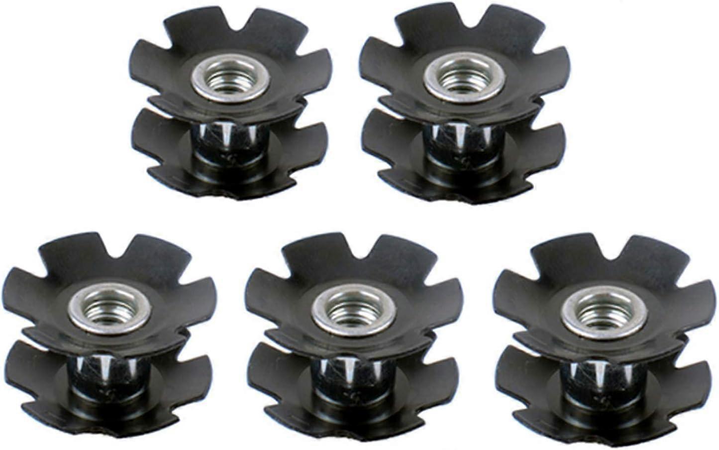 Star Nut Assembly - 5 Star Nut - Steel - black - universal - for bicycles, mountain road bicycle forks 1-1/8 inch
