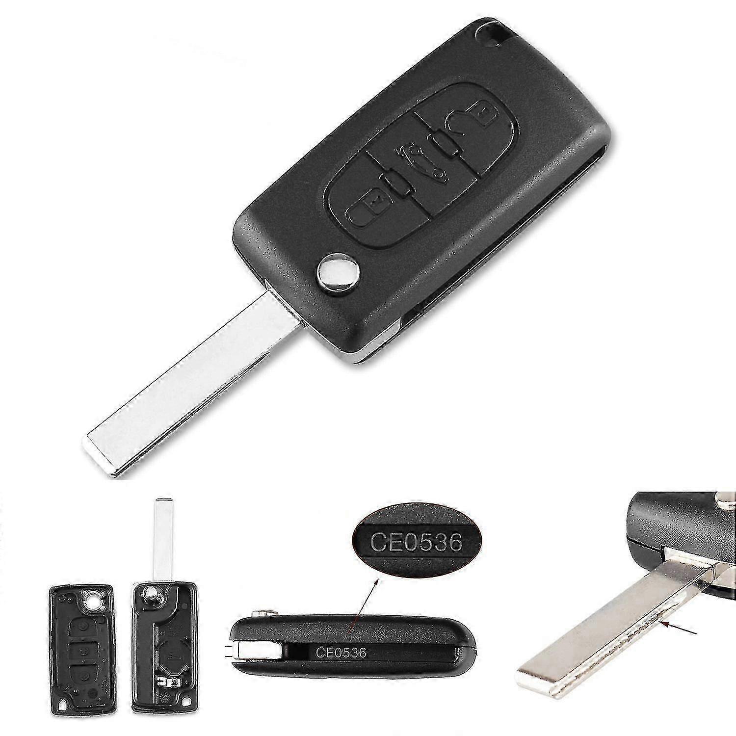 3-Button Car Key Shell Replacement for Remote Fob Case CE0536 HU83