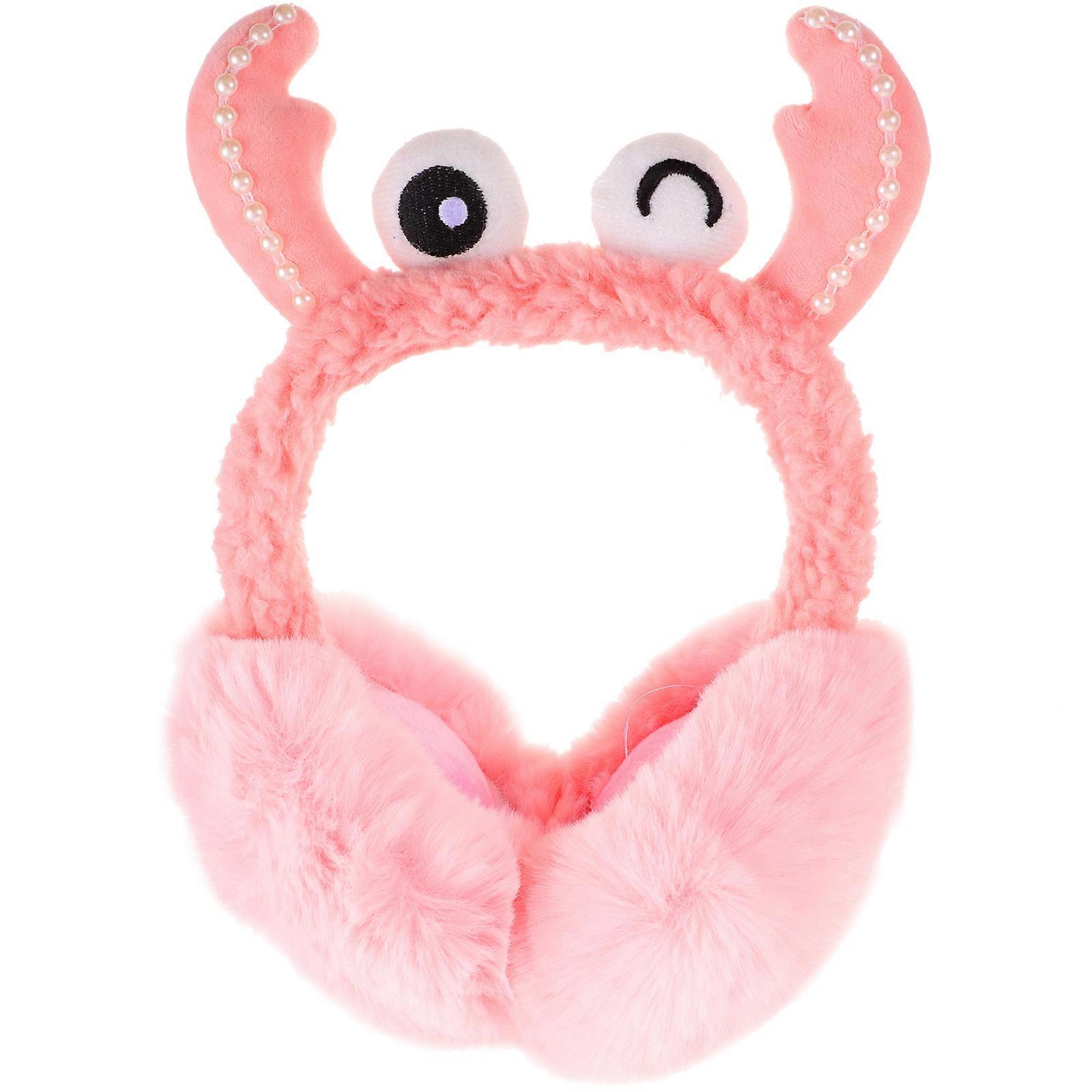 Soft Ear Muffs Cartoon Crab Shape Simple Design Ear Protection Girls 1Set