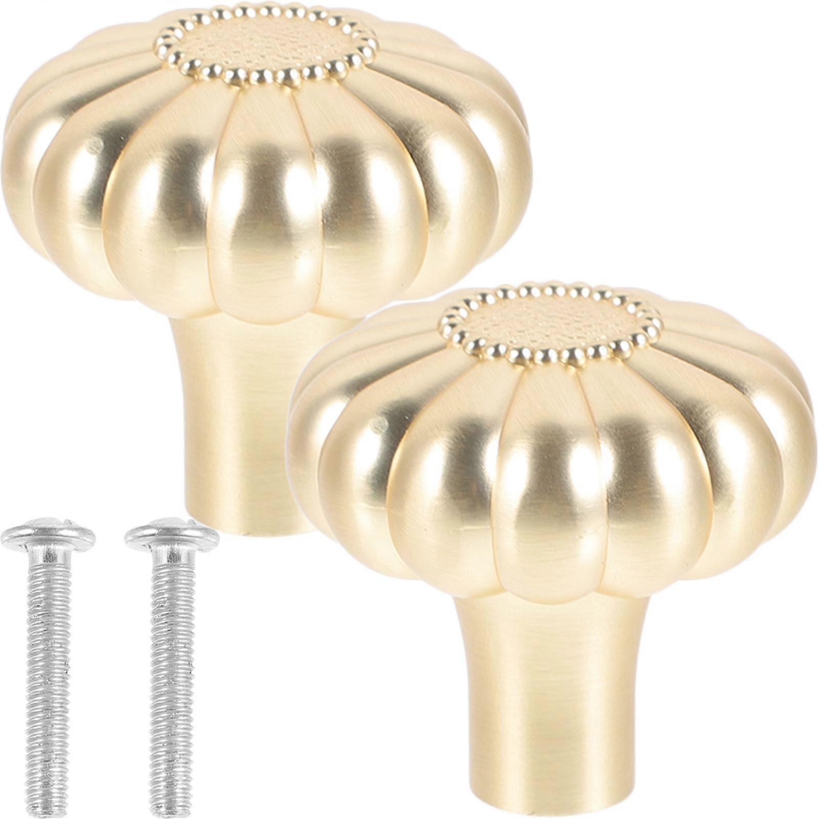 Kitchen Cabinet Door Knobs Dresser Knobs Golden Color Practical Home Decor 2Pcs