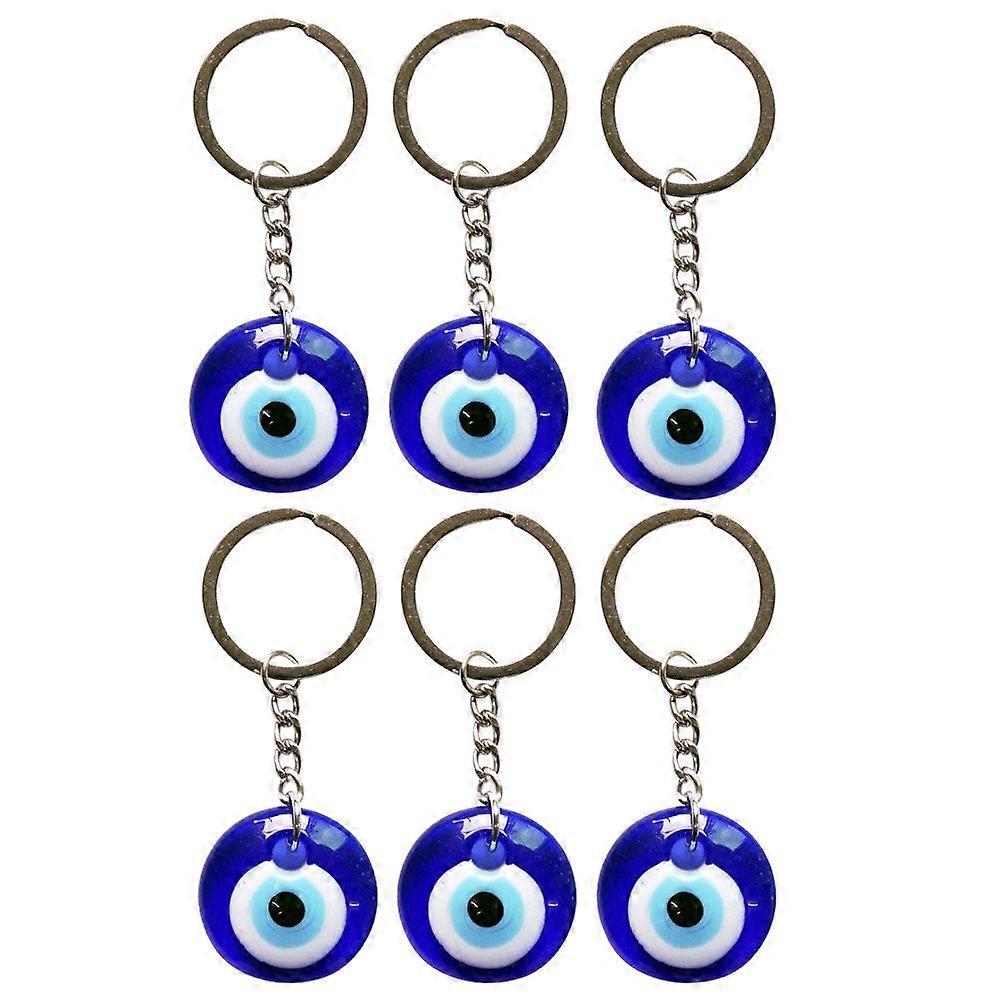 6pcs Devil Eye Keychain Creativity Blue Eye Key Holder Purse Handbag Pendant
