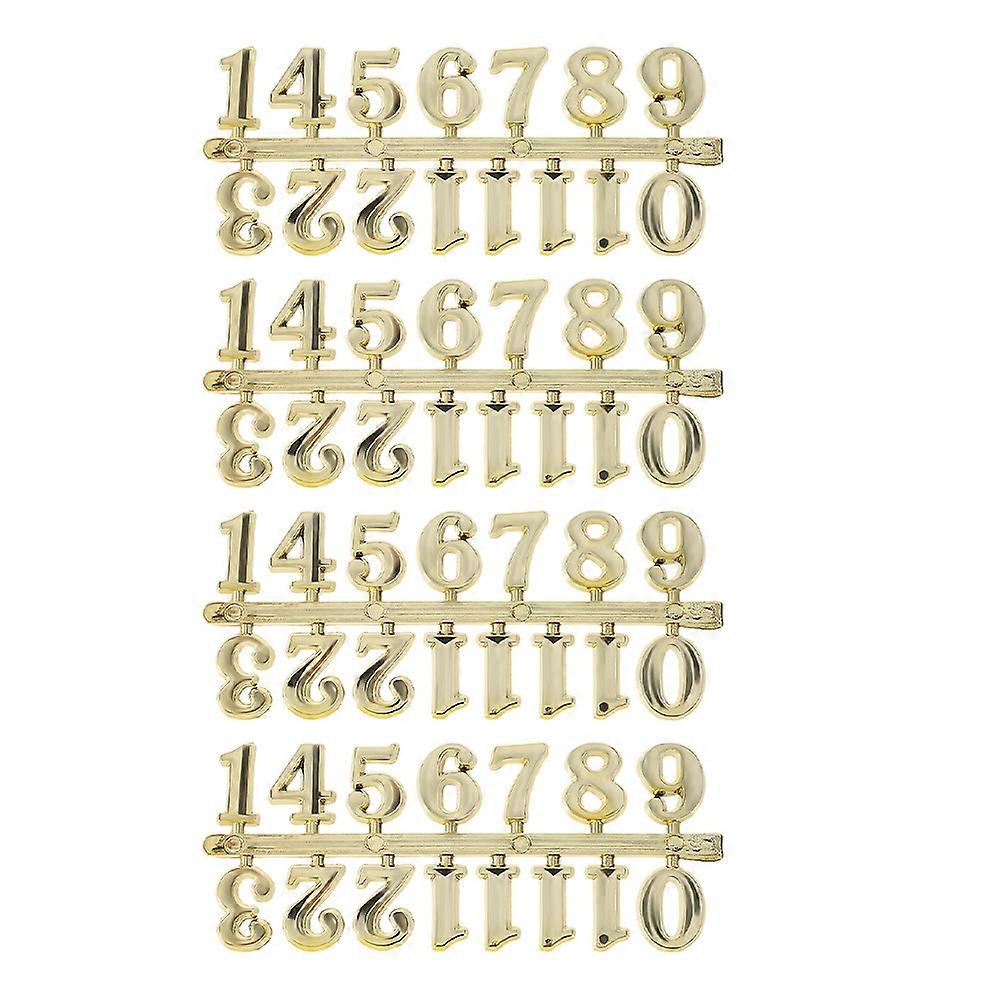 Homemade Clock Kit Clock Numbers for Clock Making Golden Square for DIY Enthusiasts 12.80X5.20X0.30CM 4Set