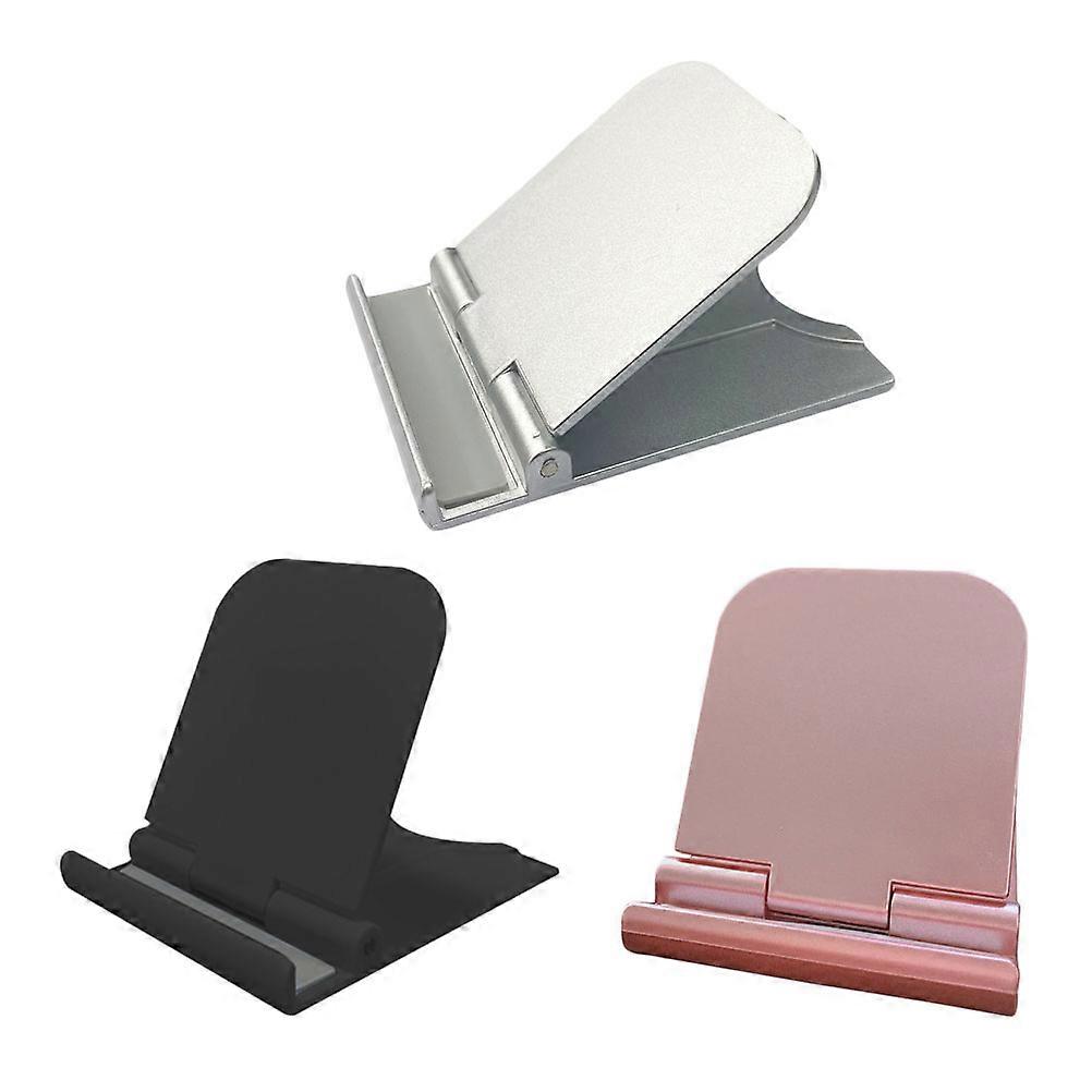 Plastic Phone Stand Desktop Cell Phone Rack Office Use Foldable Black 3Pcs