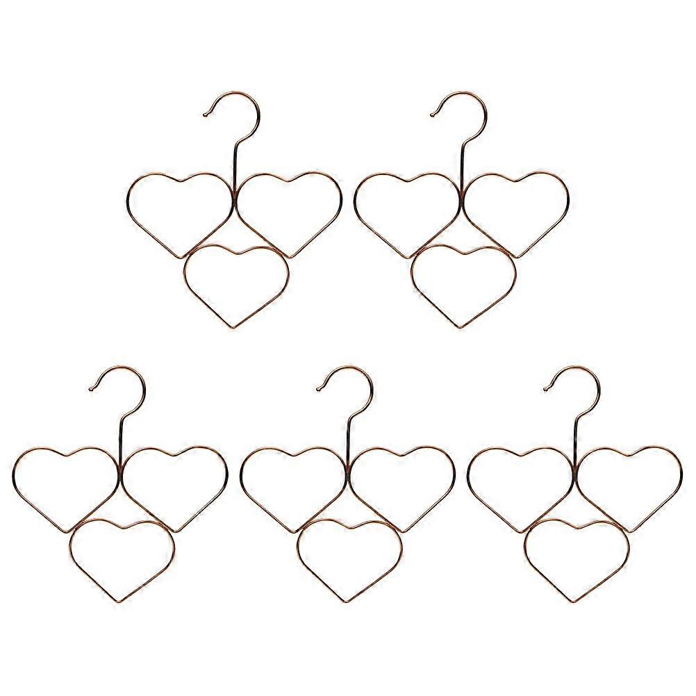Multifunctional Organizer Scarf Hangers For Women Heart Shape Home Use Iron Display 22.50X20.00X0.30CM 5Pcs