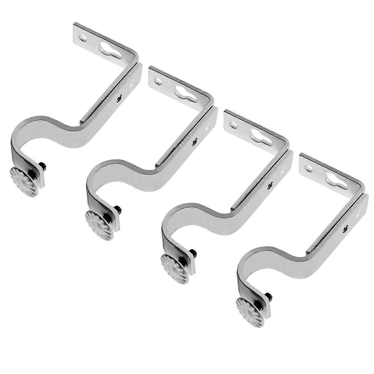 2PCS Sturdy White Curtain Rod Brackets, Easy Install Holders for Curtain Poles, Unique Design Drapery Hardware for Home Decor