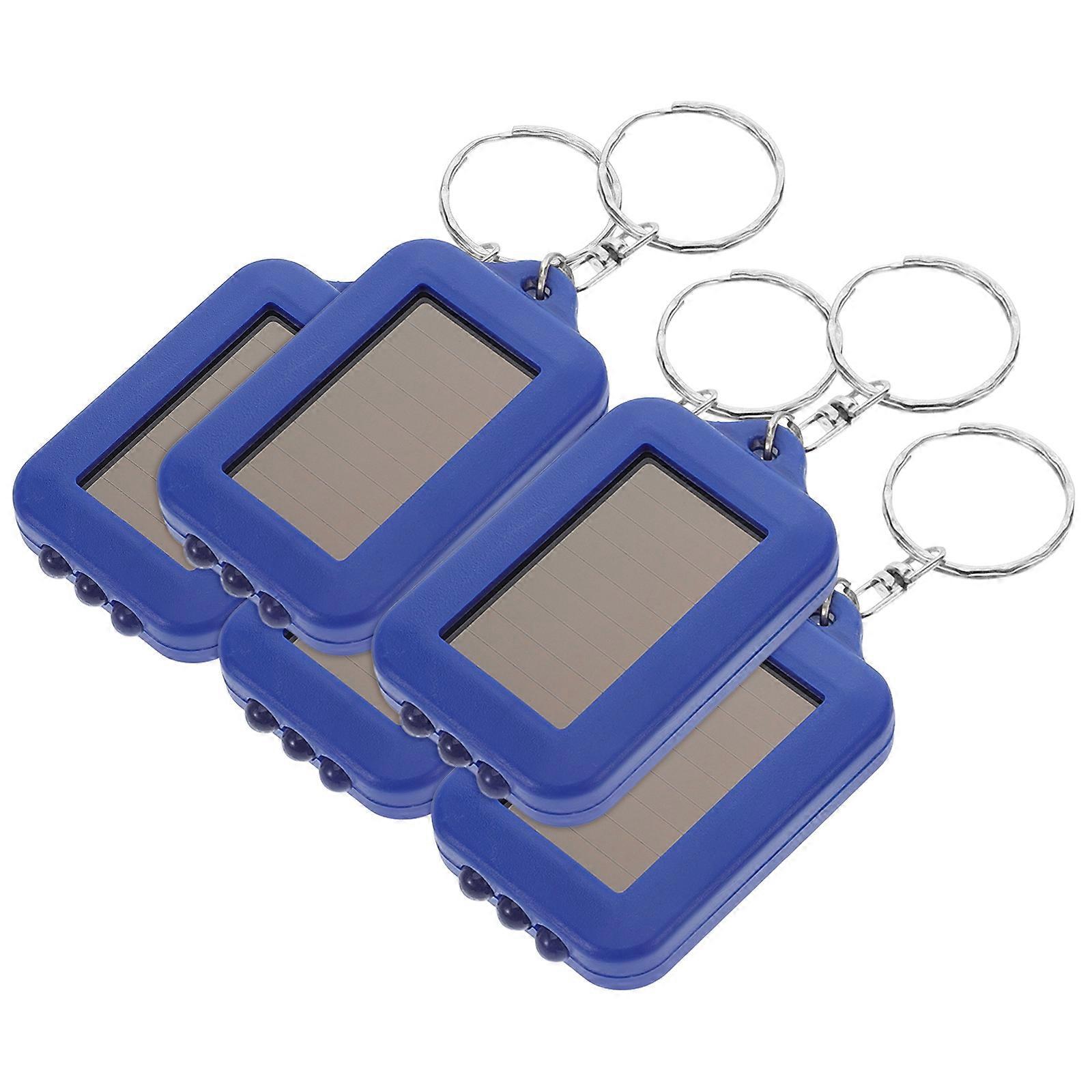 Key Chain Flashlight Solar Powered Led Portable Camping Light For Outdoor Gear 5Set