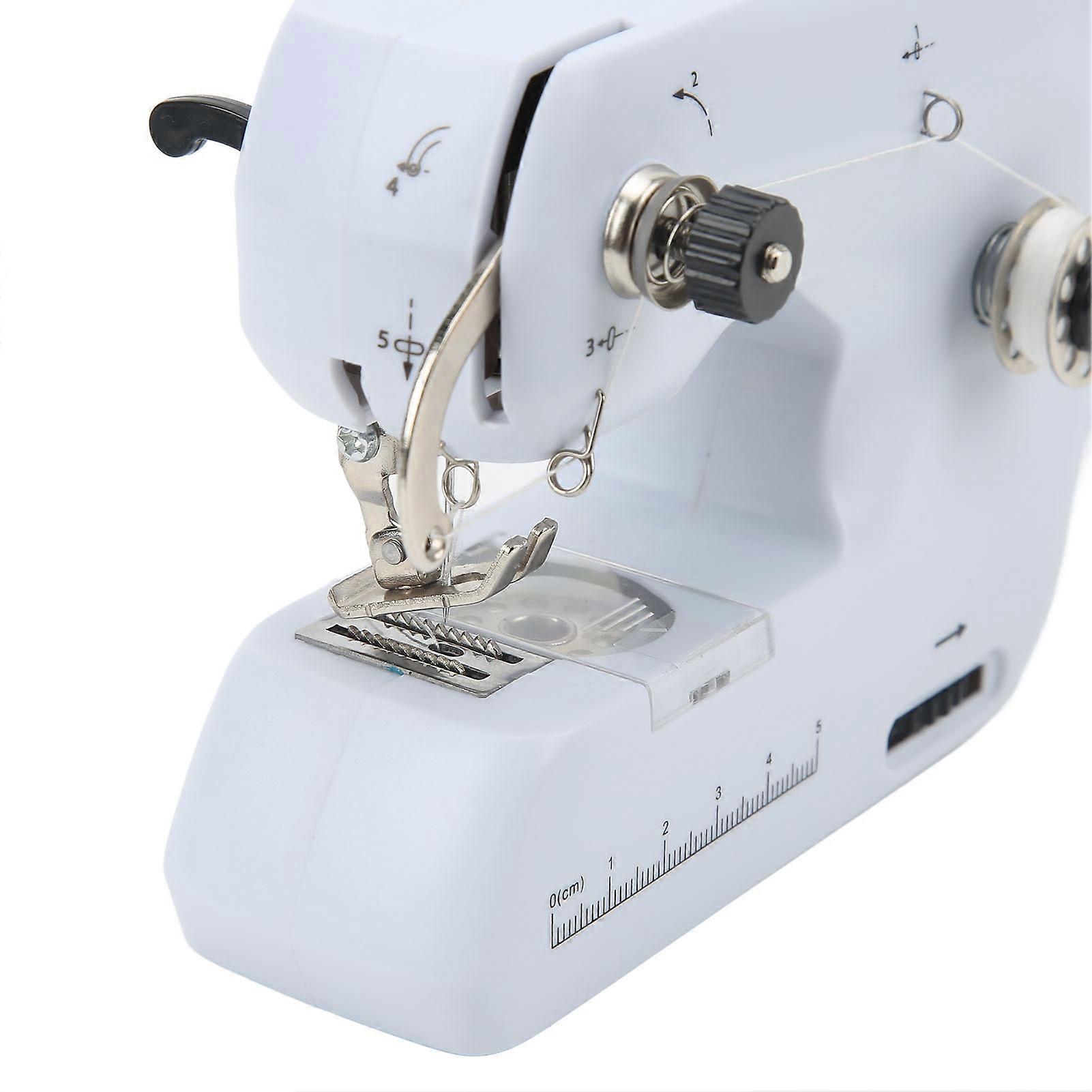 Handheld Sewing Machine, Portable Electric Double Line Sewing Machine with Ergonomic Handle
