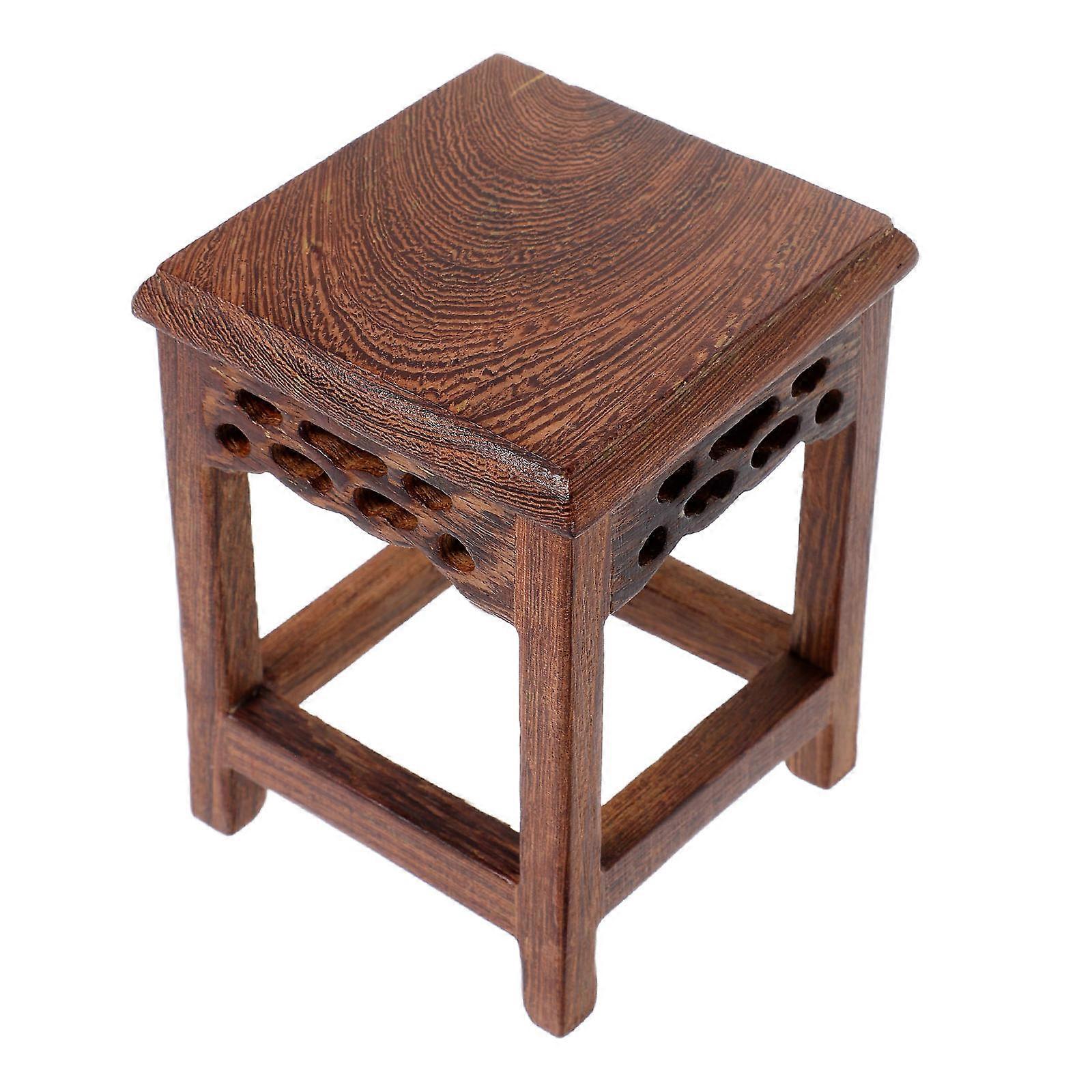 Tabletop Flower Pot Stand Wooden Display Holder For Office Rustic Style 9.20X7.00X7.00CM 1Set