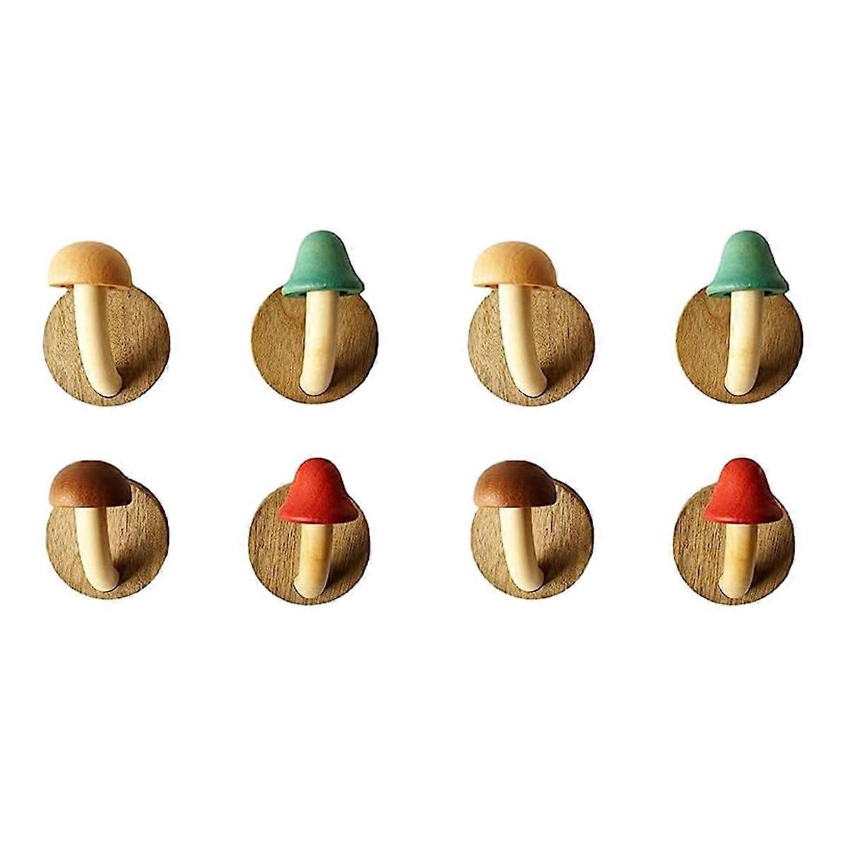 Fun Wooden Mushroom Coat Hook, Non-Perforated Solid Wood Hook