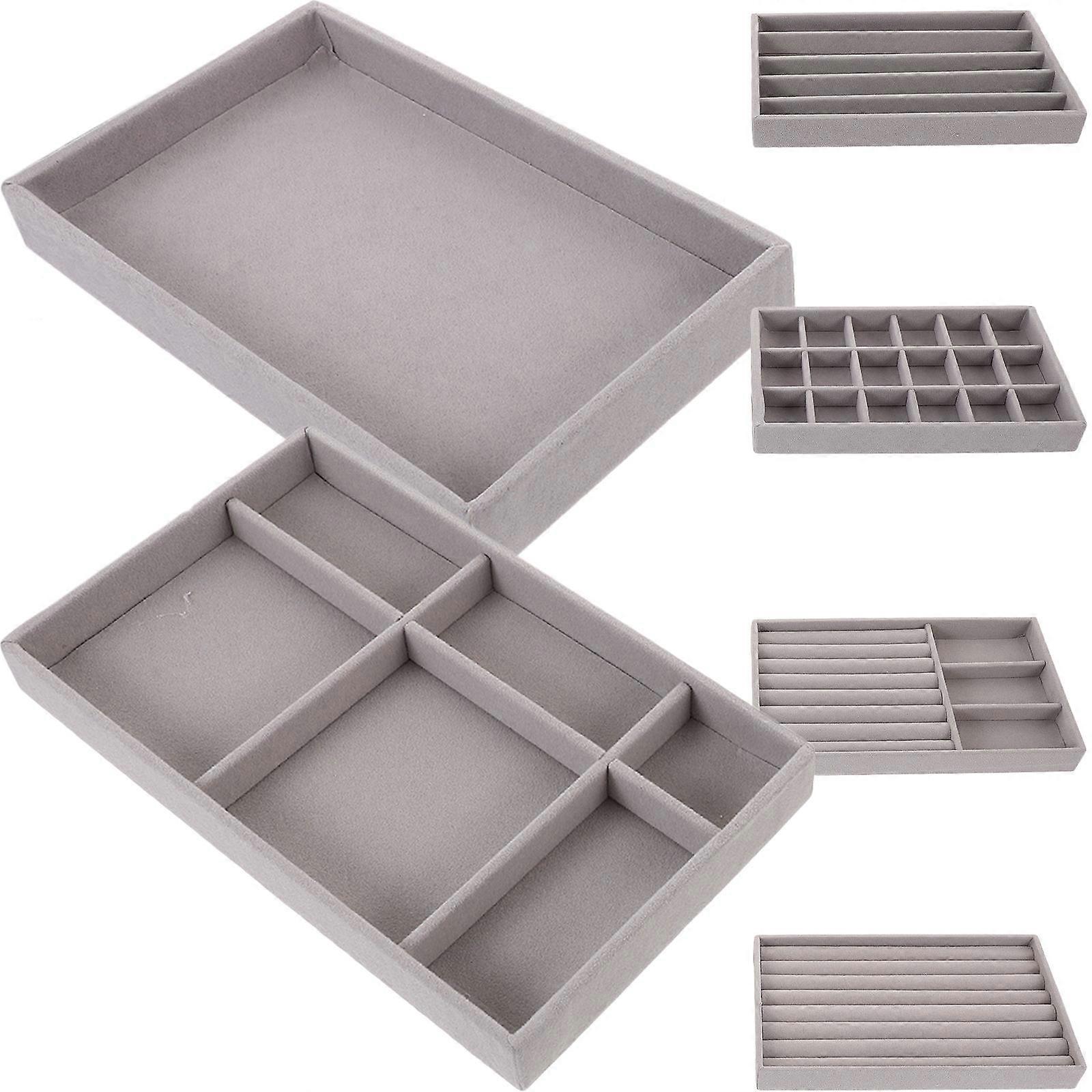 Countertop Earrings Rack Rectangular Minimalist Style Storage Display Jewelry Store Display 21.00X12.50X2.60CM Density Board 1Set