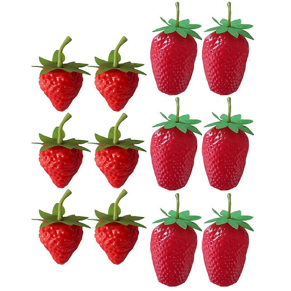 12pcs Artificial Strawberries Decor Lifelike Design for Home Decoration, Photography Props, and Birthday Party Supplies & Odorless