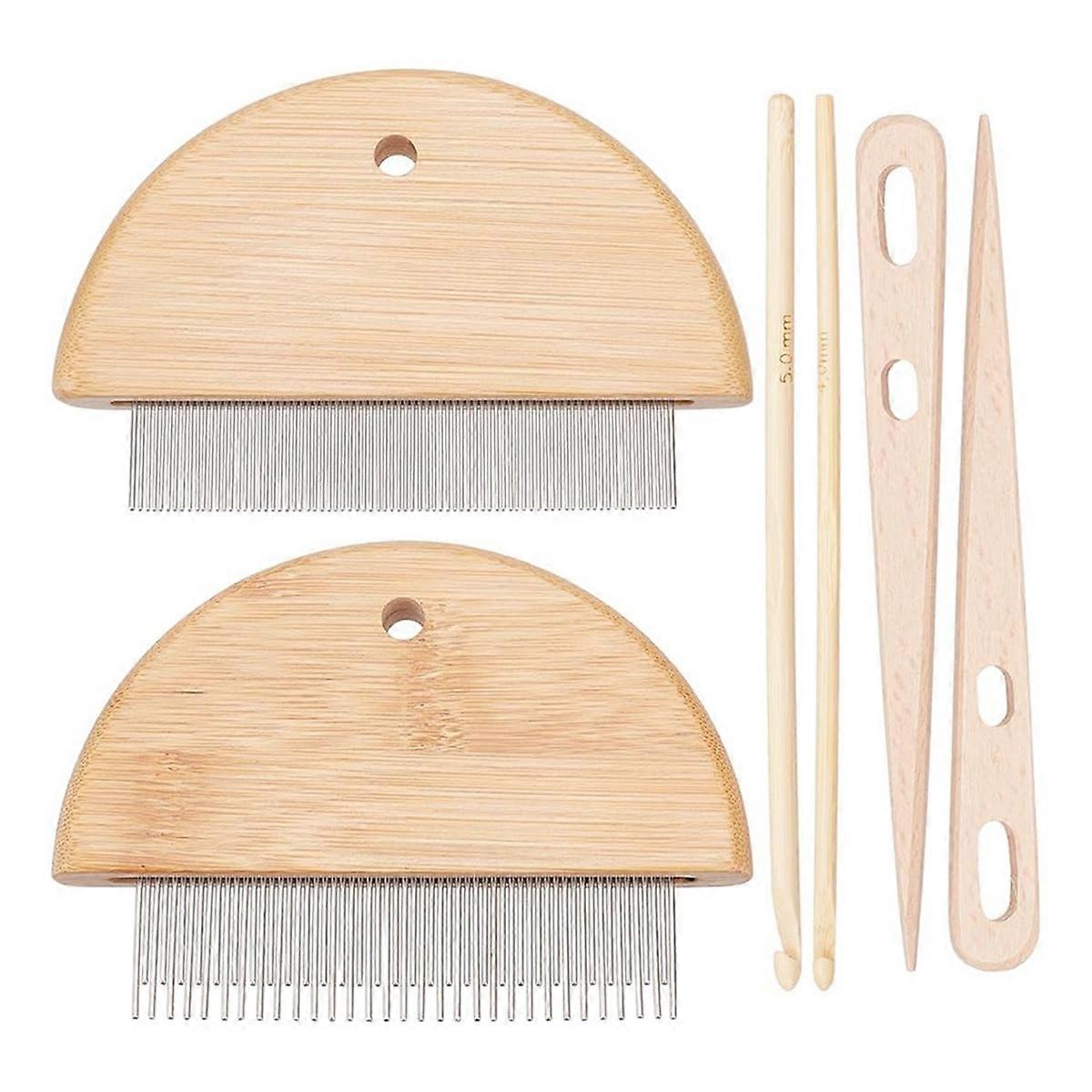 Tapestry Weaving Combs Hand Knitting Tools Needle Threader Crochet Tassel Comb Crochet Hook for Tap