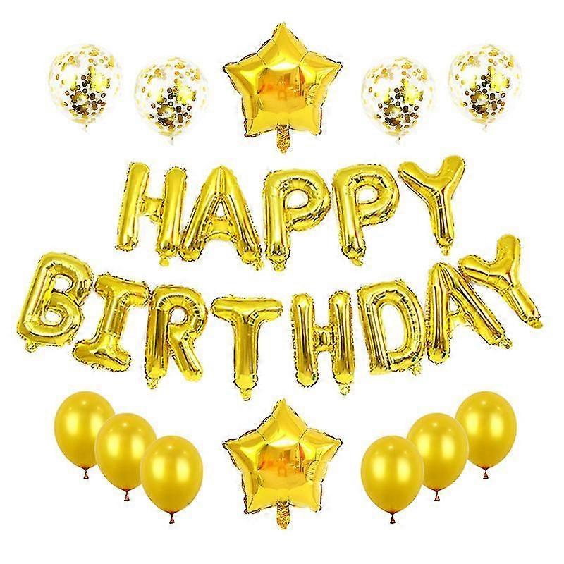 زينة حفلة عيد ميلاد رسائل عيد ميلاد بالونات مجموعة 16 بوصة وردية ذهبية بالونات عيد ميلاد سعيد
