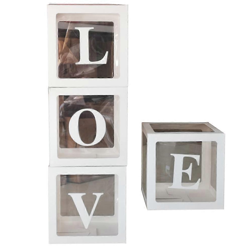 Transparent Balloon Box Party Decorative Prevent Balloon Breaking Square Wedding Supplies 30x30x30cm 4Pcs